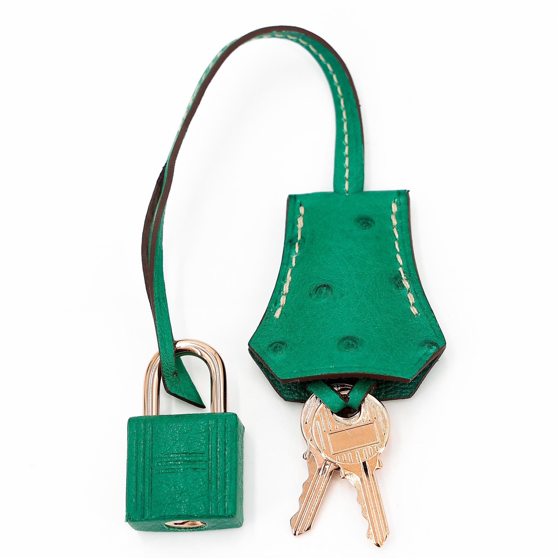 Brand New ( Rank N ) HERMÈS Special Order Birkin 25 Craie (10) Bamboo (1K) Ostrich Rose Gold hardware W (2024) - 14
