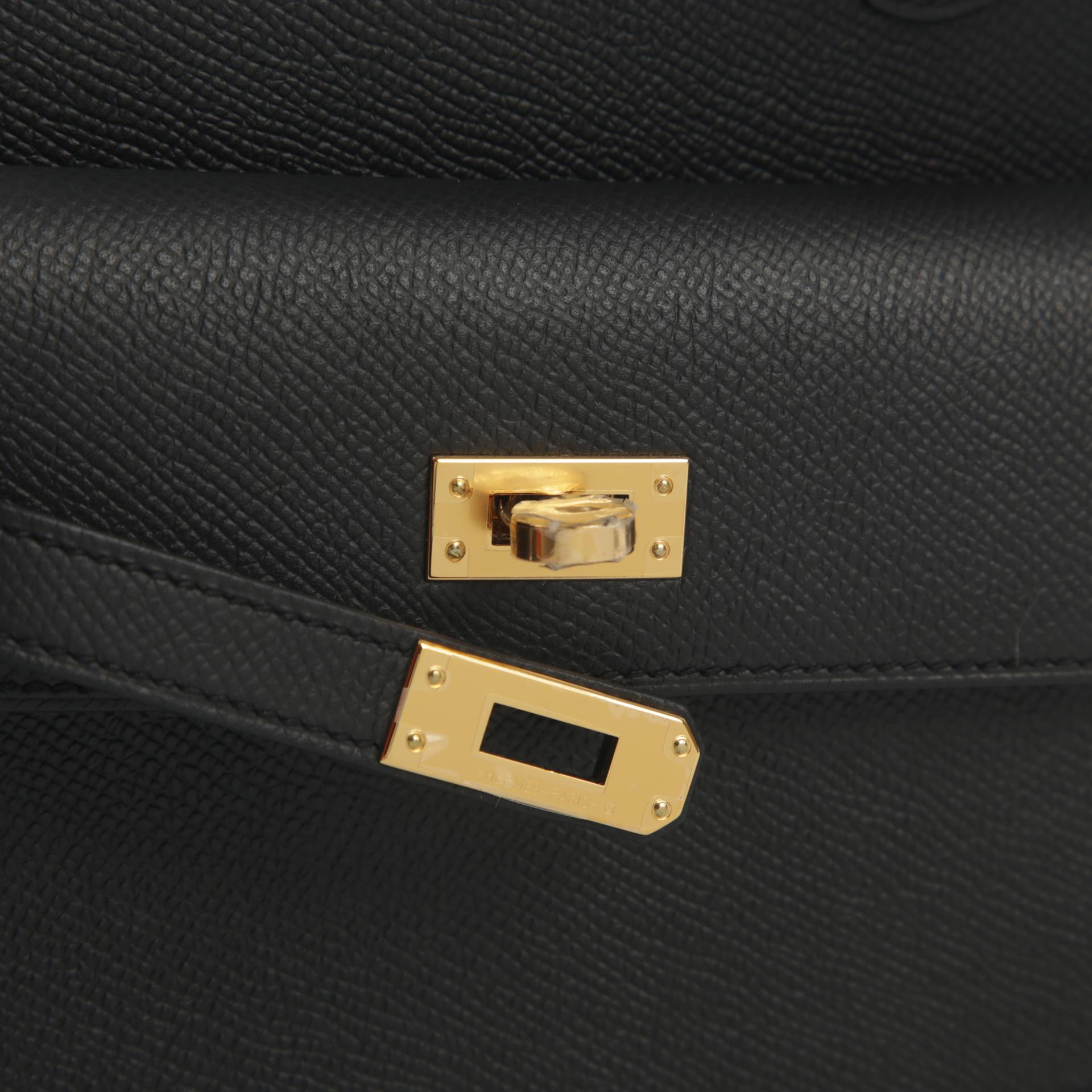 Unused ( Rank NS ) HERMÈS Limited Edition Kelly 20 en Desordre Black (89) Epsom Gold hardware B (2023) - 8