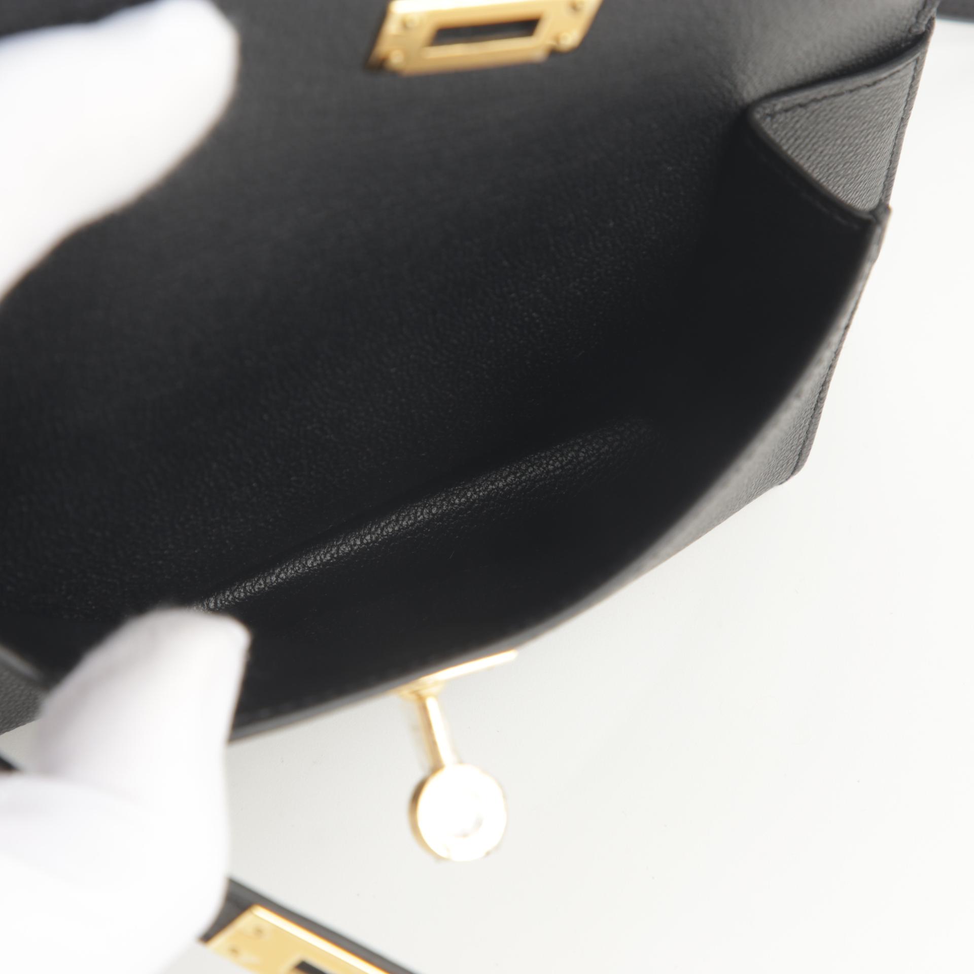 Unused ( Rank NS ) HERMÈS Limited Edition Kelly 20 en Desordre Black (89) Epsom Gold hardware B (2023) - 12