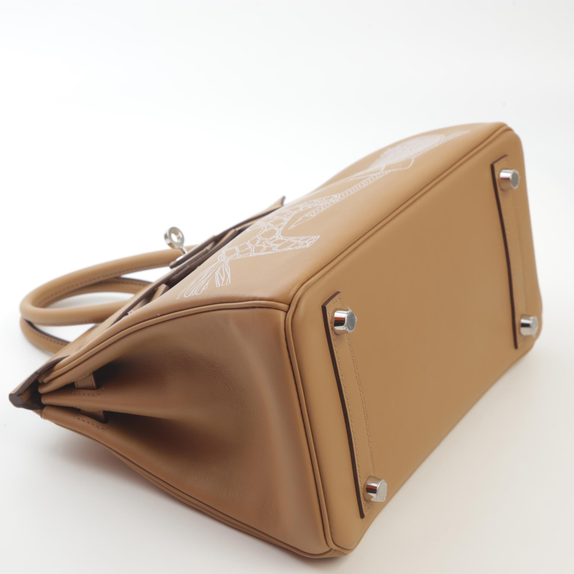 Very Good ( Rank A) HERMÈS Limited Edition Birkin 25 In & Out Biscuit (4B) Swift Palladium hardware B (2023) - 4