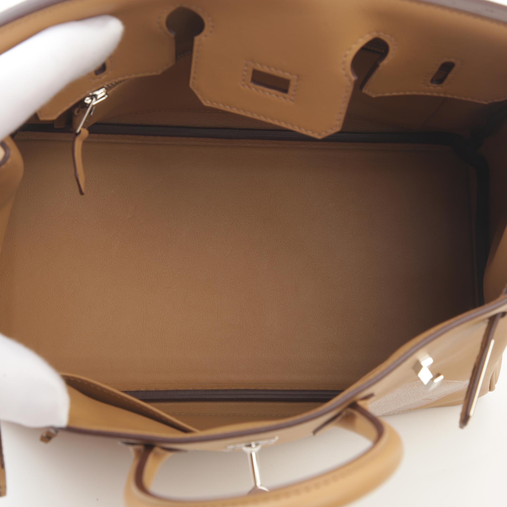 Very Good ( Rank A) HERMÈS Limited Edition Birkin 25 In & Out Biscuit (4B) Swift Palladium hardware B (2023) - 10
