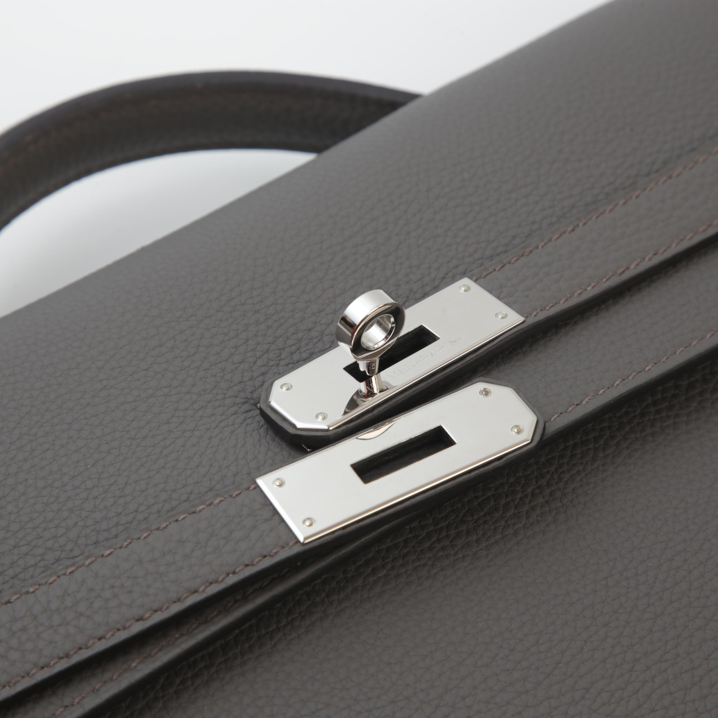 Excellent ( Rank SA ) HERMÈS Kelly depeches 36 Etain (8F) Togo Palladium hardware Z (2021) - 8