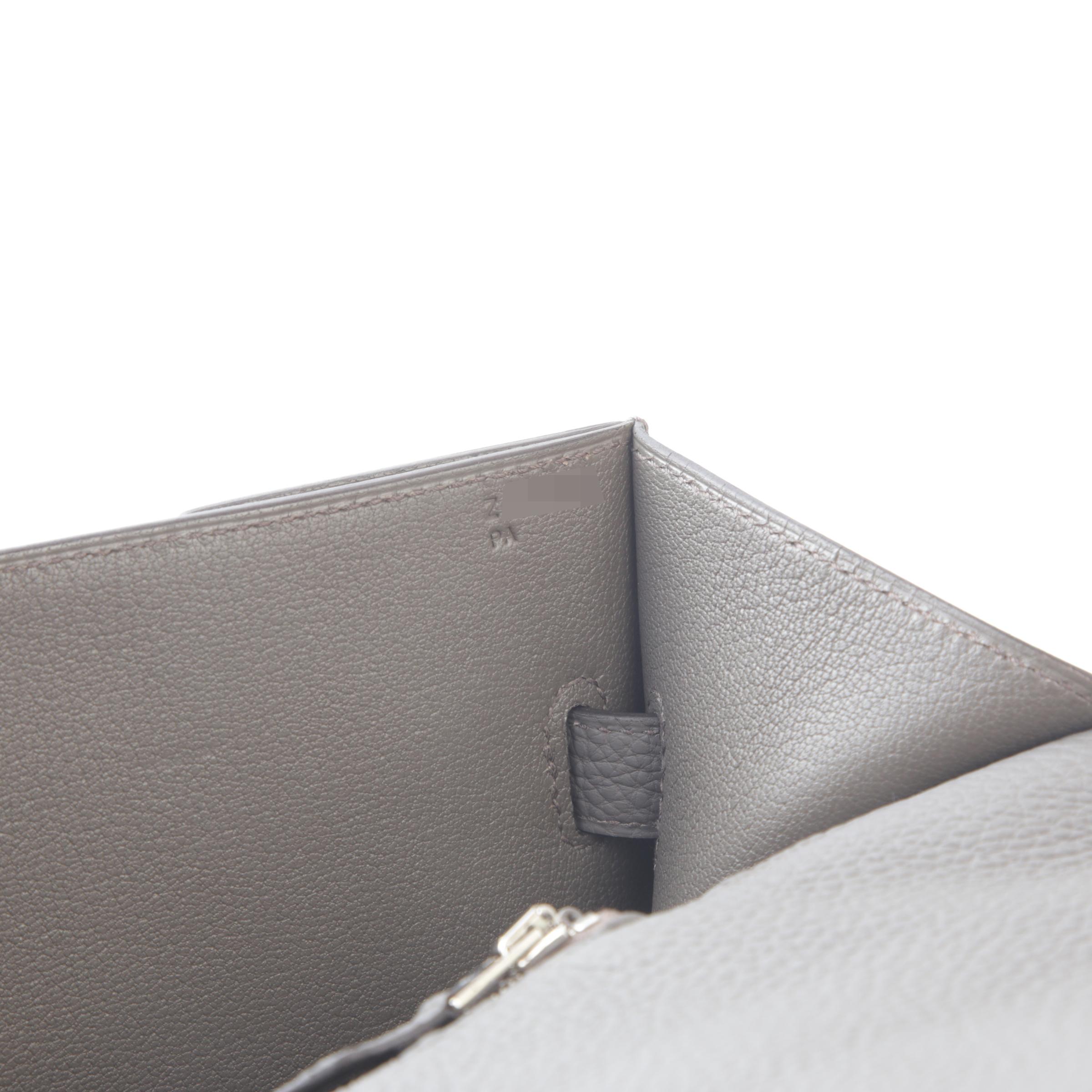 Excellent ( Rank SA ) HERMÈS Kelly depeches 36 Etain (8F) Togo Palladium hardware Z (2021) - 14