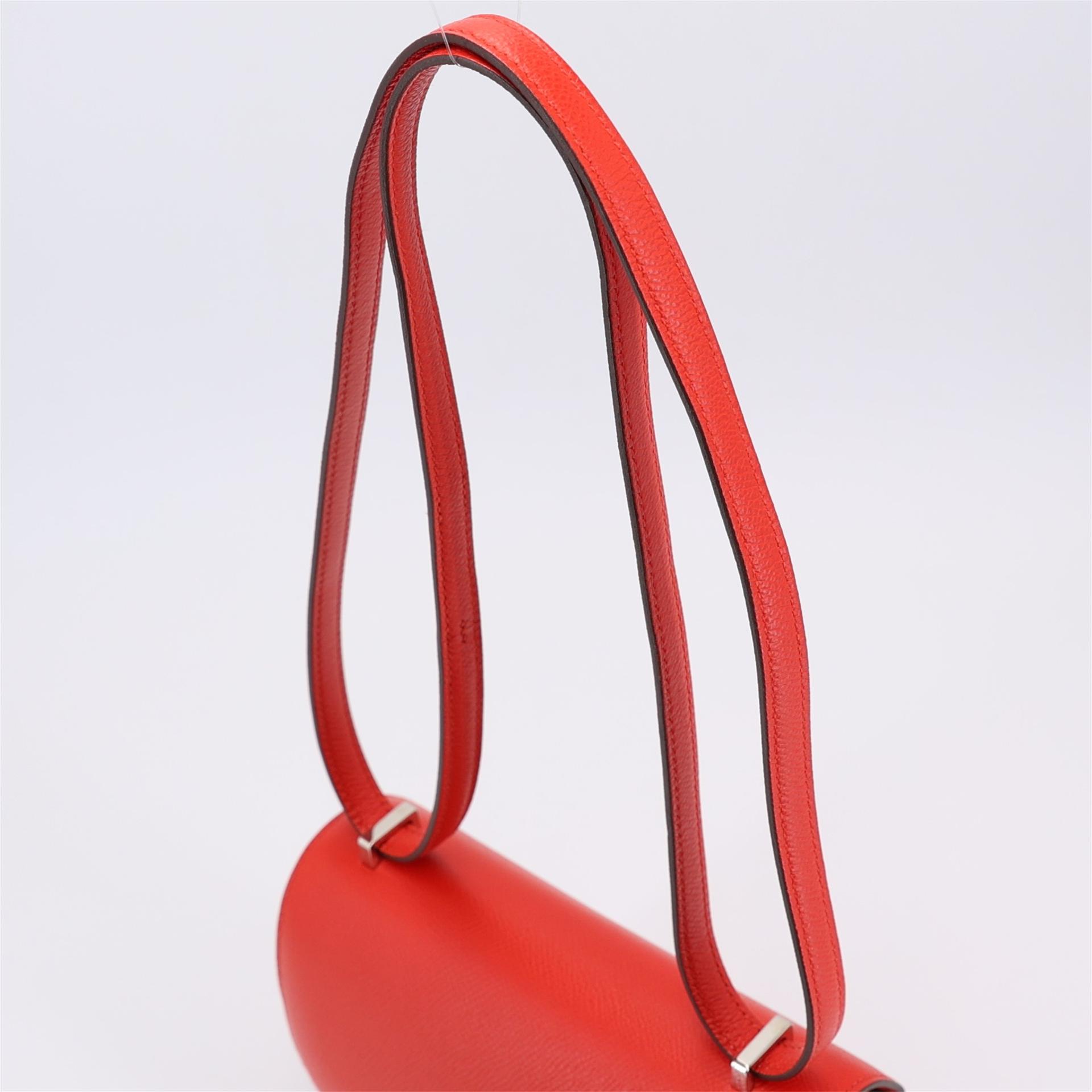 A美品 HERMÈS 愛馬仕 Constance 康康 Mini 19 S3 桃心紅 Rouge De Coeur Epsom牛皮 琺瑯扣 D刻 2019年 - 3