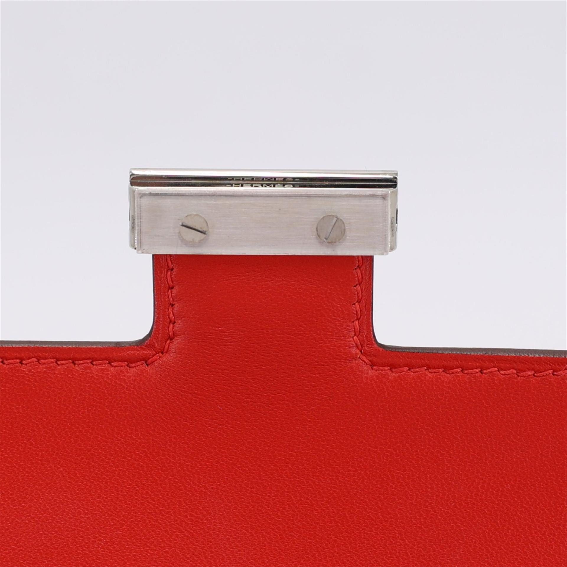 A美品 HERMÈS 愛馬仕 Constance 康康 Mini 19 S3 桃心紅 Rouge De Coeur Epsom牛皮 琺瑯扣 D刻 2019年 - 11