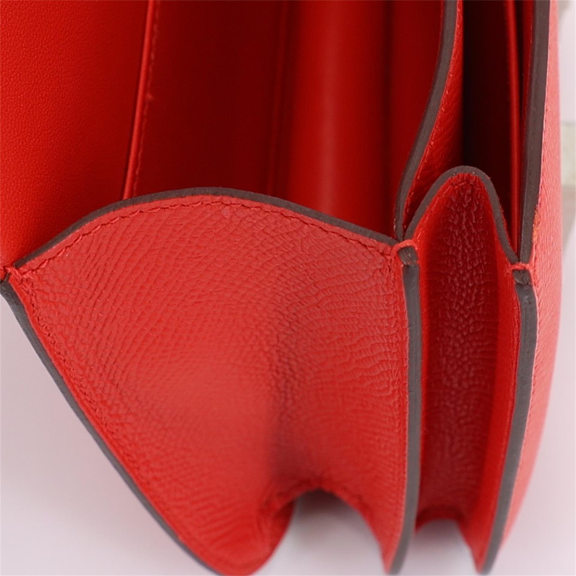 A美品 HERMÈS 愛馬仕 Constance 康康 Mini 19 S3 桃心紅 Rouge De Coeur Epsom牛皮 琺瑯扣 D刻 2019年 - 17