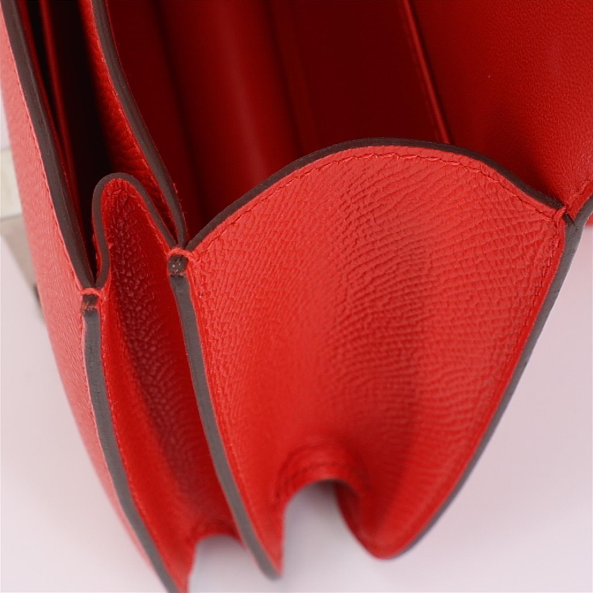 A美品 HERMÈS 愛馬仕 Constance 康康 Mini 19 S3 桃心紅 Rouge De Coeur Epsom牛皮 琺瑯扣 D刻 2019年 - 18