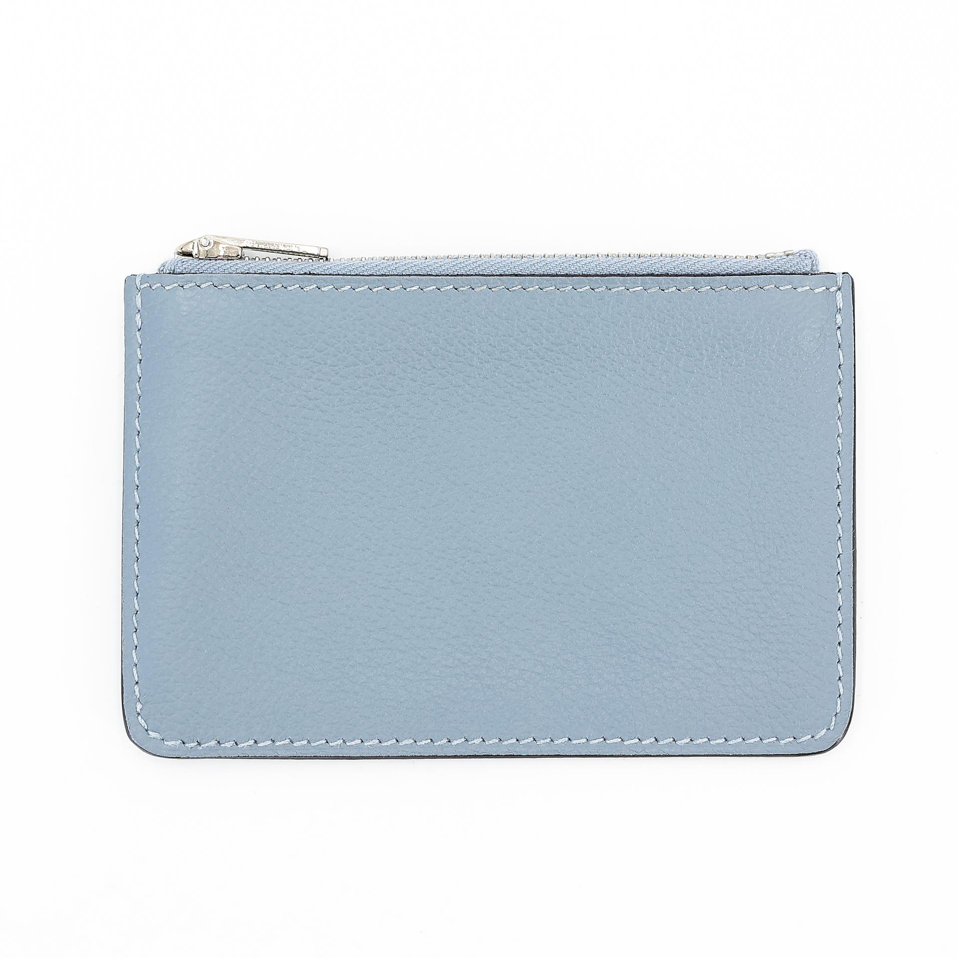 Very Good ( Rank A) HERMÈS Constance Slim Wallet Bleu Lin (J7) Evercolor Palladium hardware Z (2021) - 18