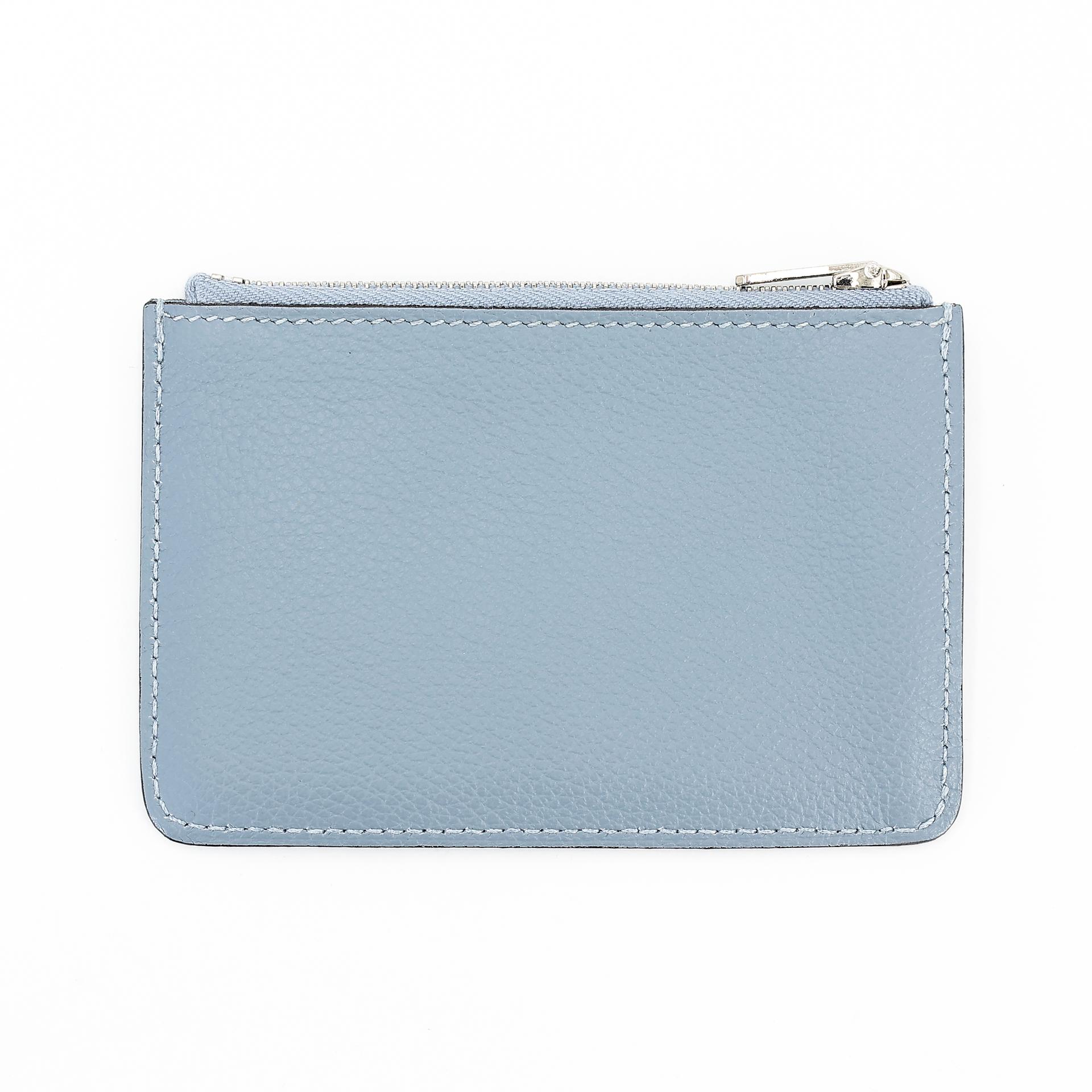 Very Good ( Rank A) HERMÈS Constance Slim Wallet Bleu Lin (J7) Evercolor Palladium hardware Z (2021) - 19