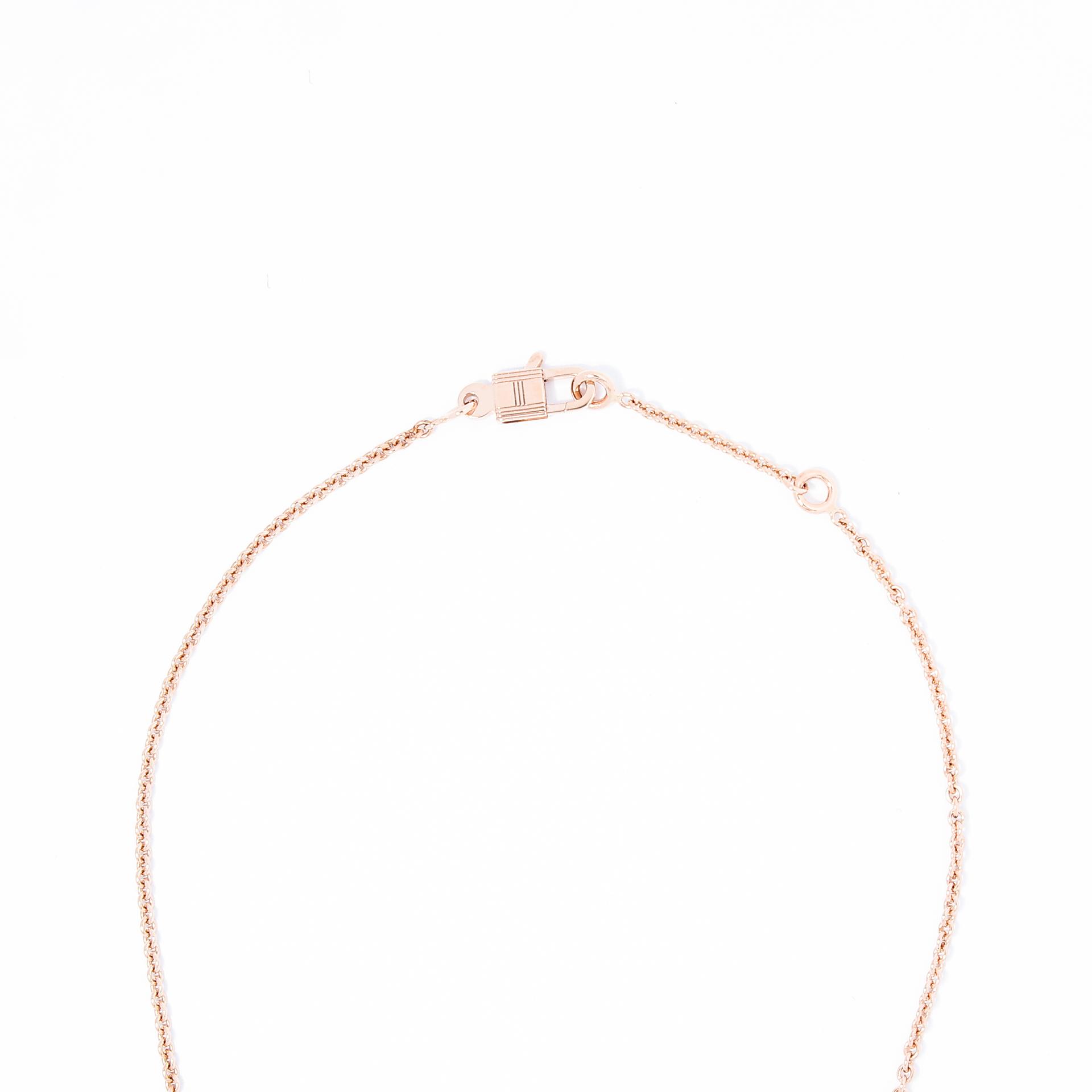 Brand New ( Rank N ) HERMÈS Amulettes Constance pendant Rose Gold Diamond Rose Gold hardware - 3