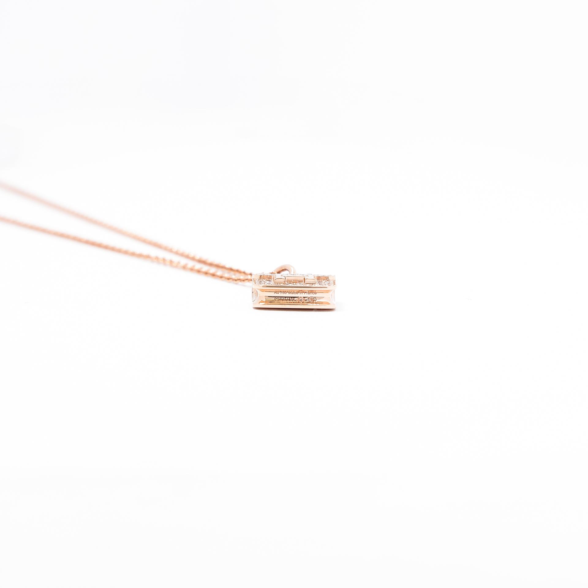 Brand New ( Rank N ) HERMÈS Amulettes Constance pendant Rose Gold Diamond Rose Gold hardware - 6