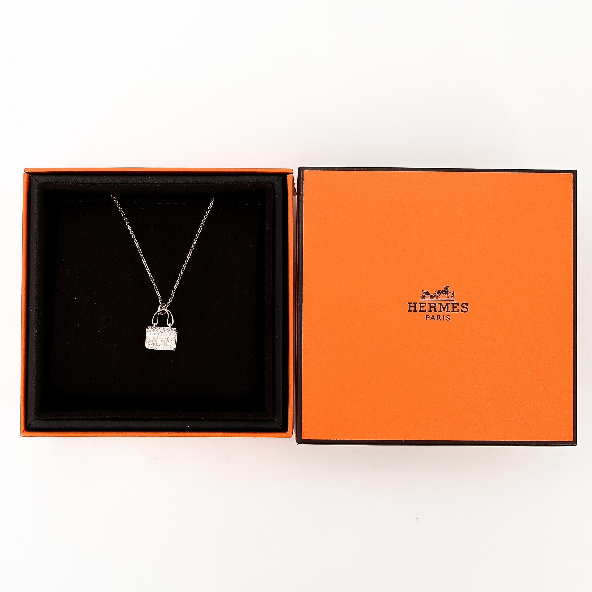 Brand New ( Rank N ) HERMÈS Amulettes Constance pendant Rose Gold Diamond Rose Gold hardware - 8