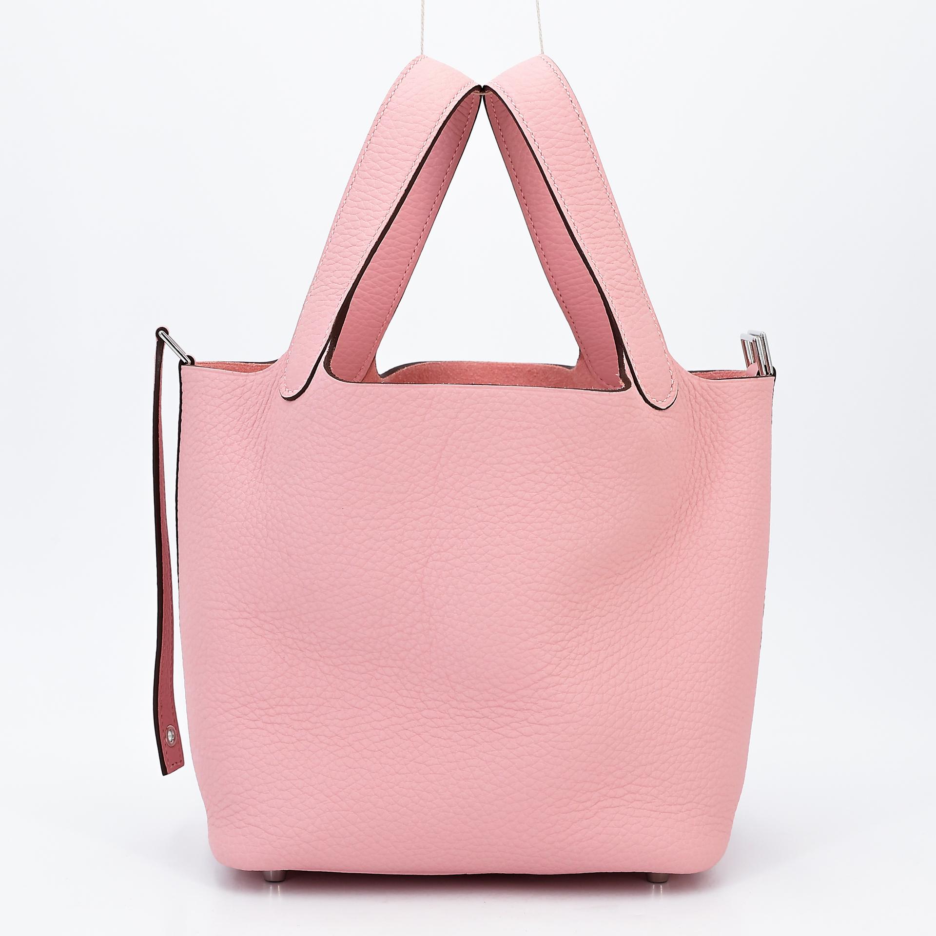 Brand New ( Rank N ) HERMÈS Picotin Lock PM Rose Sakura (3Q) Clemence Palladium hardware W (2024) - 5