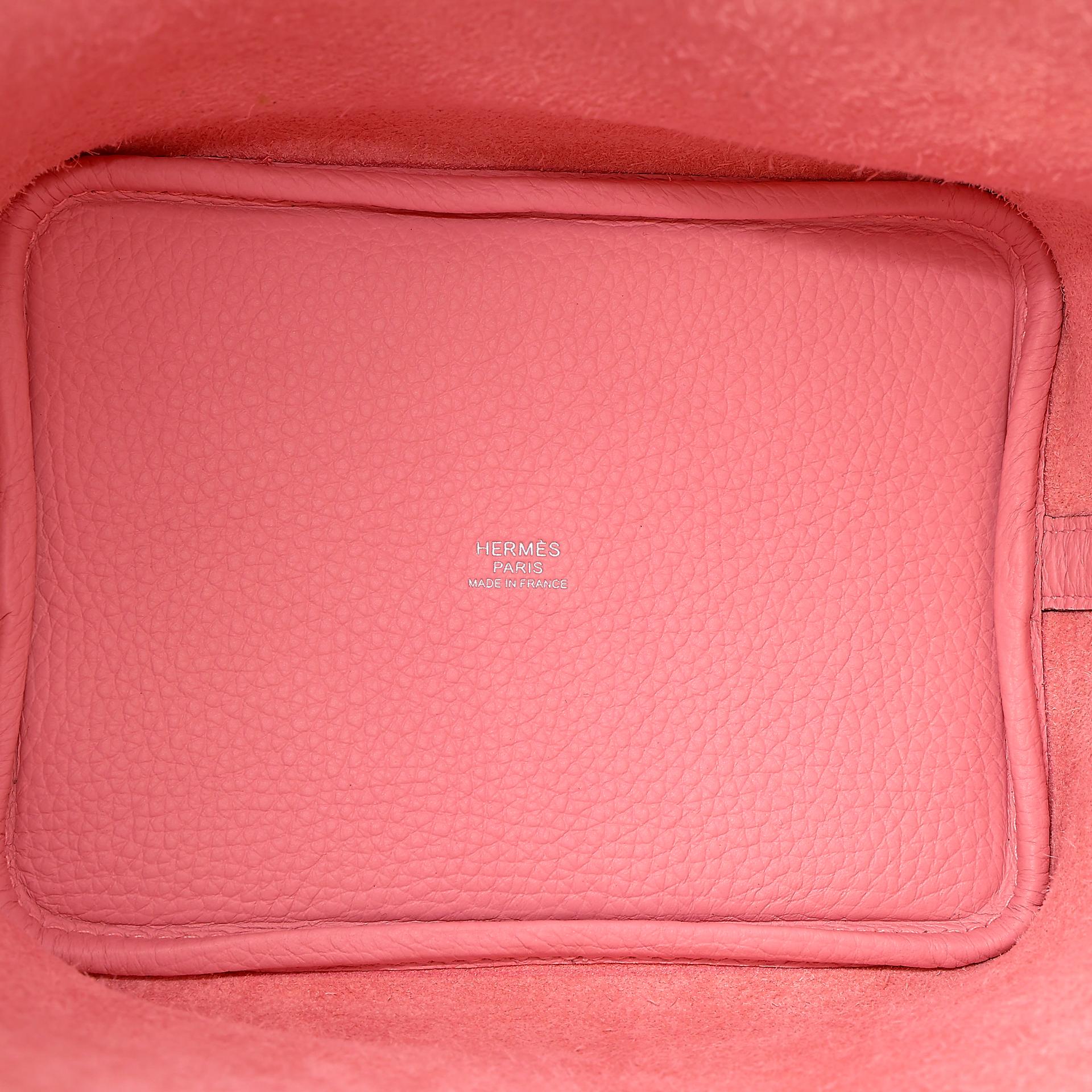 Brand New ( Rank N ) HERMÈS Picotin Lock PM Rose Sakura (3Q) Clemence Palladium hardware W (2024) - 14
