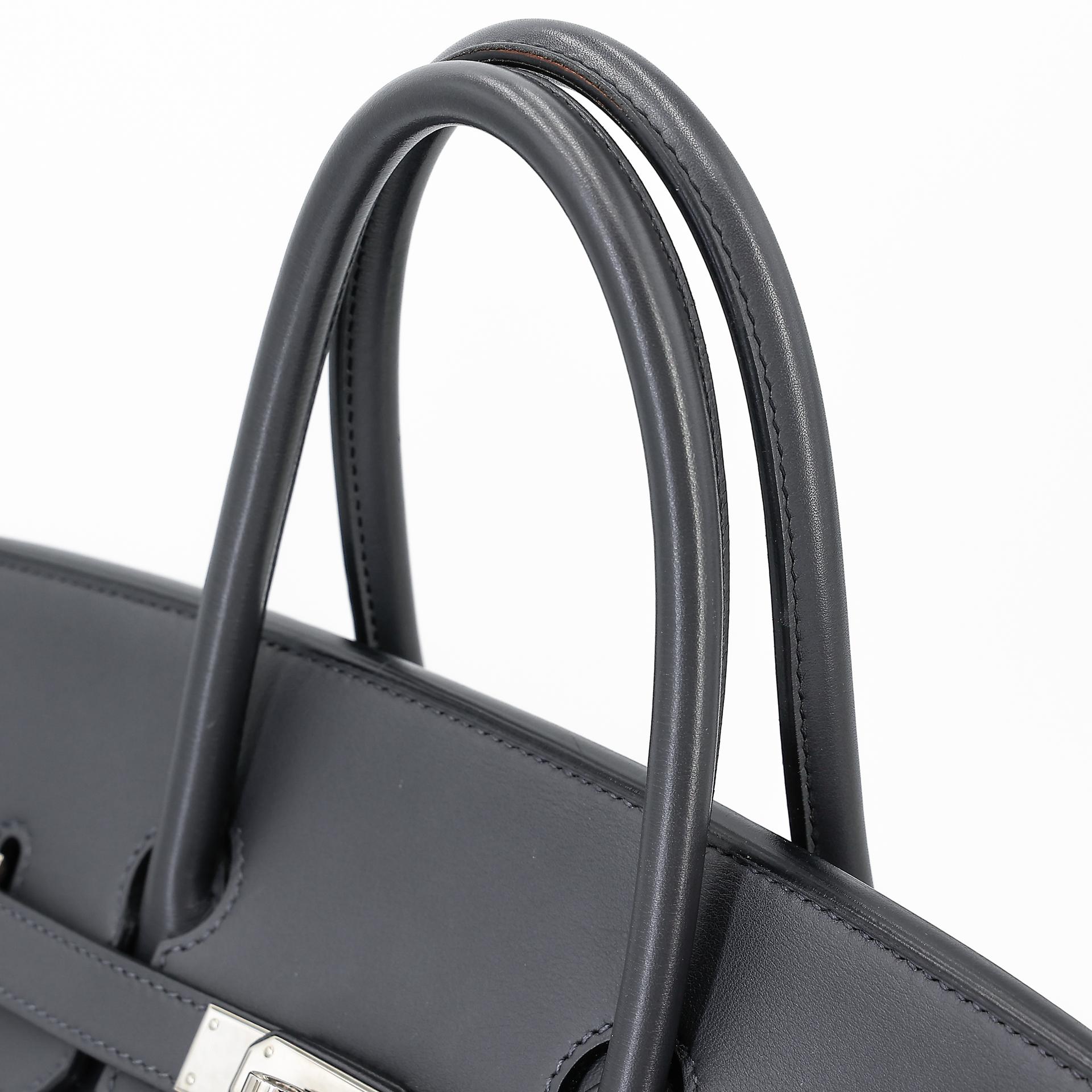 Good ( Rank AB) HERMÈS Birkin 35 Graphite (88) Swift Palladium hardware Square L (2008) - 3