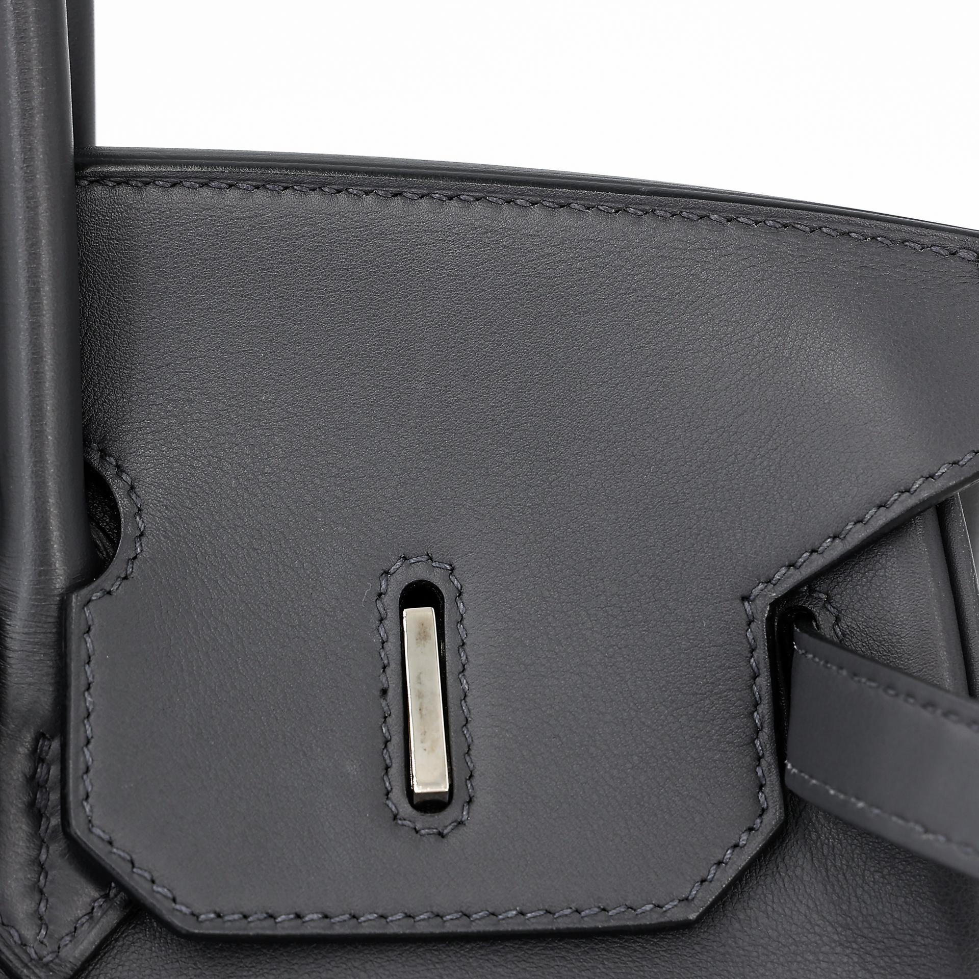 Good ( Rank AB) HERMÈS Birkin 35 Graphite (88) Swift Palladium hardware Square L (2008) - 23