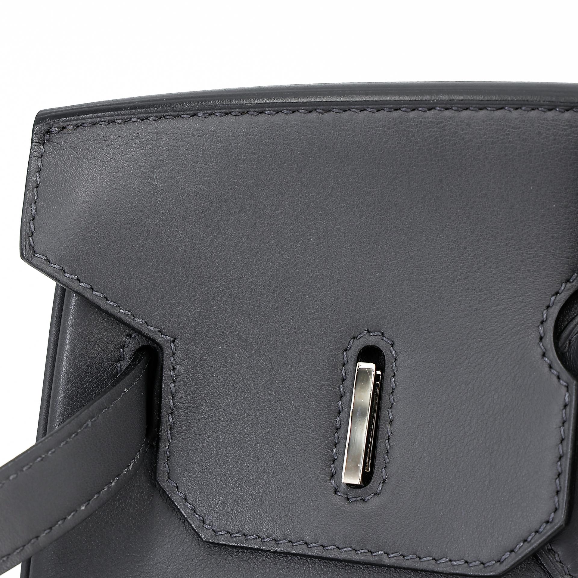 Good ( Rank AB) HERMÈS Birkin 35 Graphite (88) Swift Palladium hardware Square L (2008) - 24