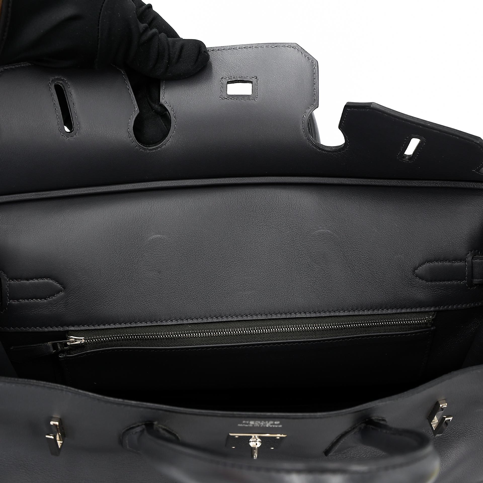 Good ( Rank AB) HERMÈS Birkin 35 Graphite (88) Swift Palladium hardware Square L (2008) - 28