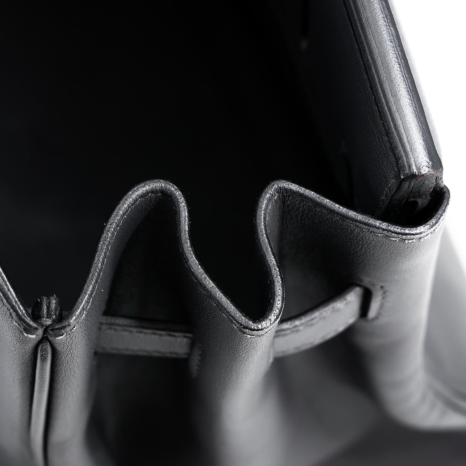 Good ( Rank AB) HERMÈS Birkin 35 Graphite (88) Swift Palladium hardware Square L (2008) - 31