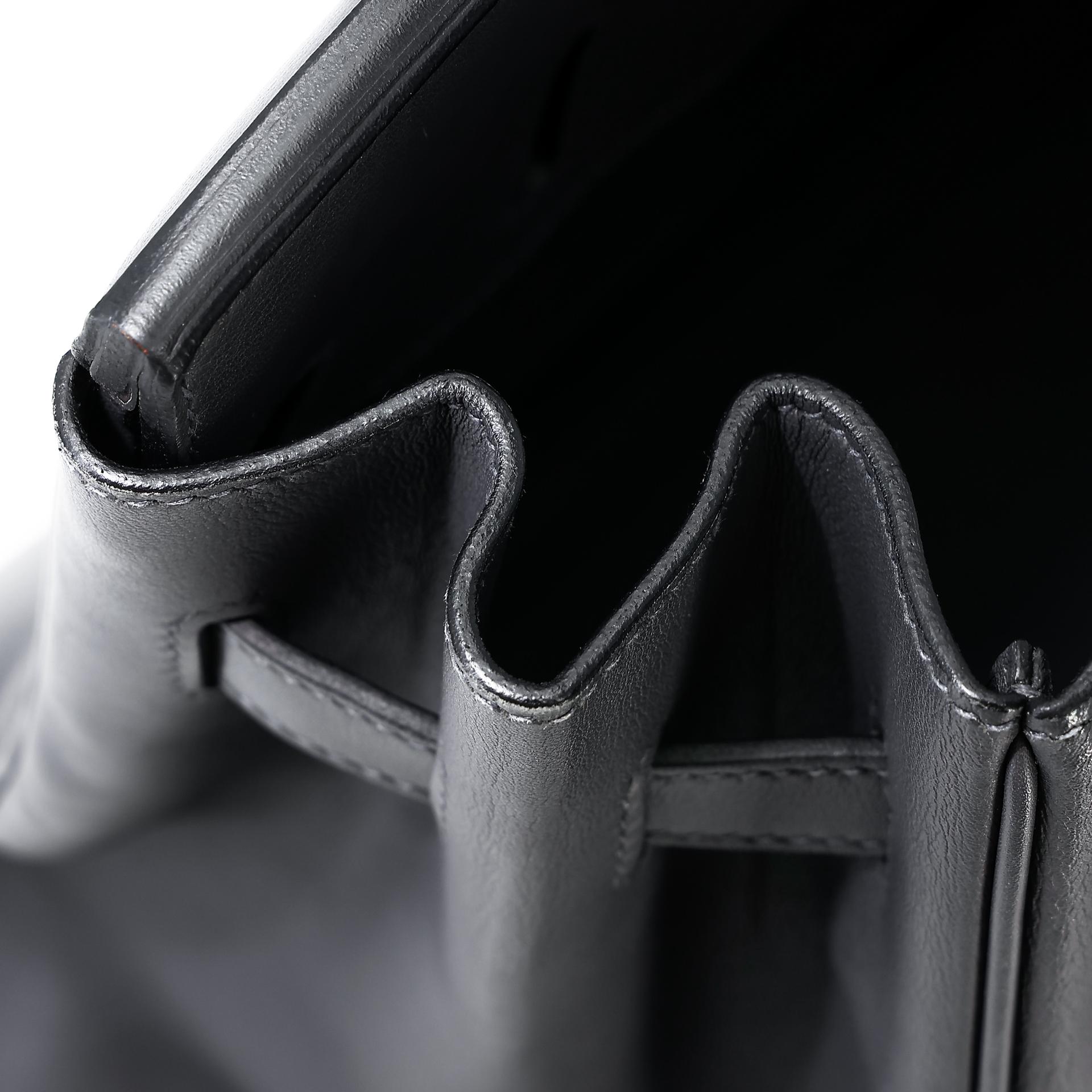 Good ( Rank AB) HERMÈS Birkin 35 Graphite (88) Swift Palladium hardware Square L (2008) - 32