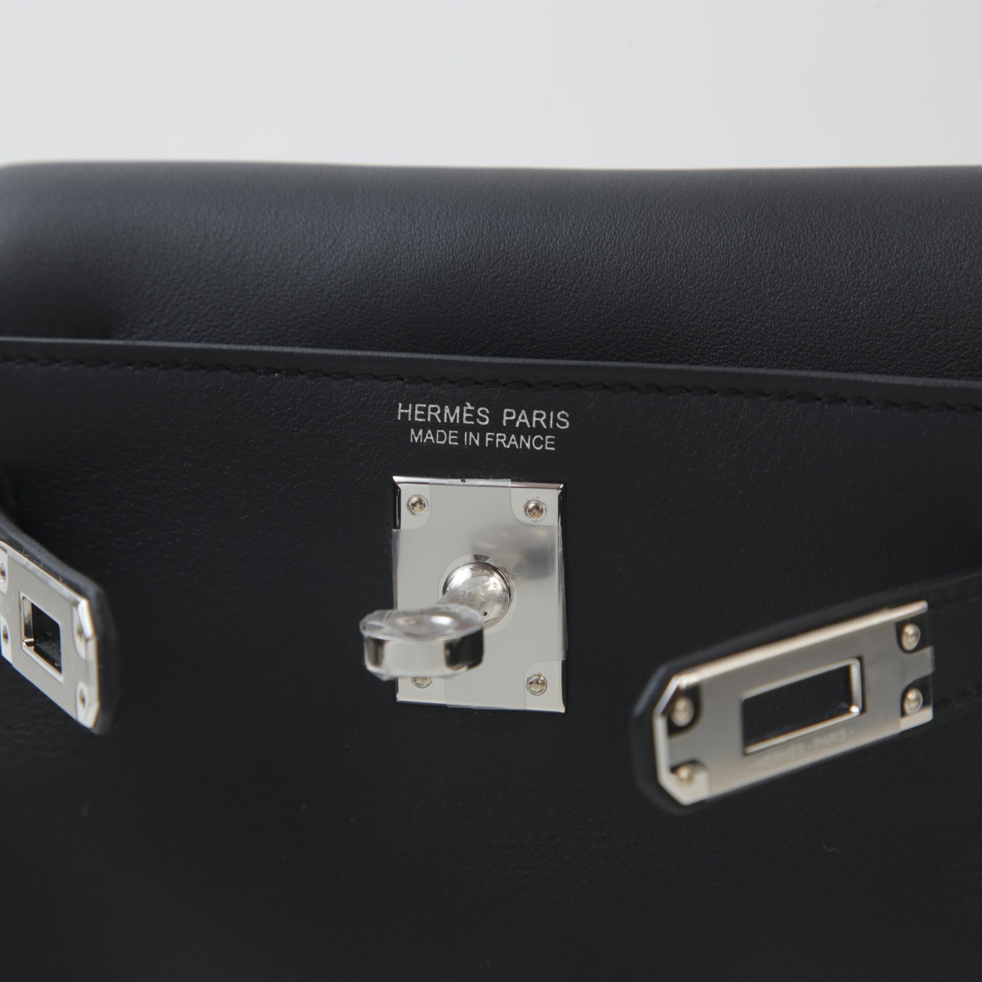 Brand New ( Rank N ) HERMÈS Kelly Jump Black (89) Swift Palladium hardware W (2024) - 10