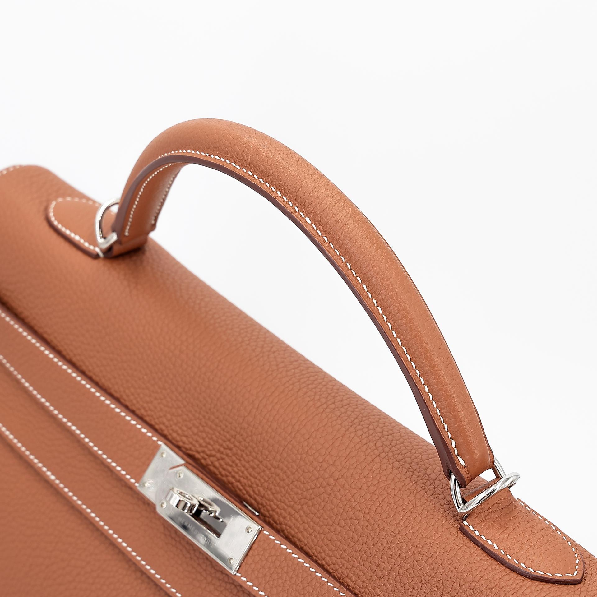 Excellent ( Rank SA ) HERMÈS Kelly 40 Gold (37) Togo Palladium hardware U (2022) - 3