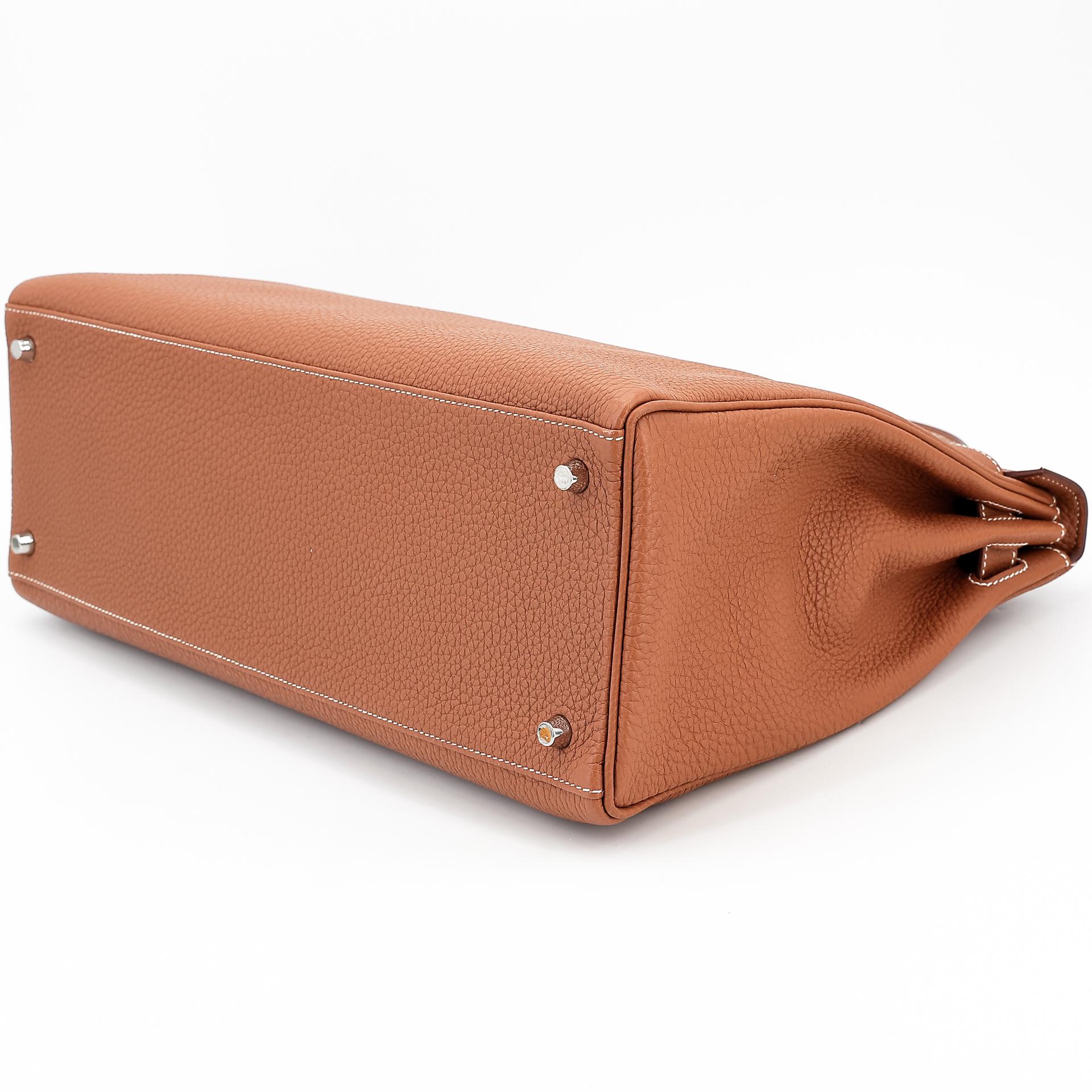 Excellent ( Rank SA ) HERMÈS Kelly 40 Gold (37) Togo Palladium hardware U (2022) - 4