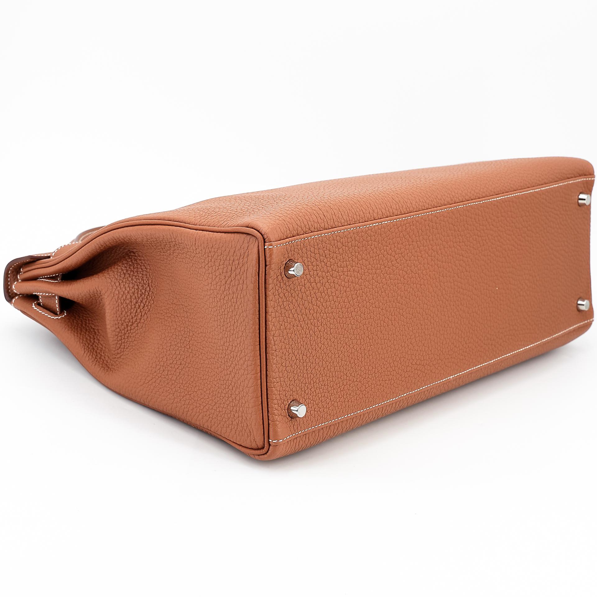 Excellent ( Rank SA ) HERMÈS Kelly 40 Gold (37) Togo Palladium hardware U (2022) - 5