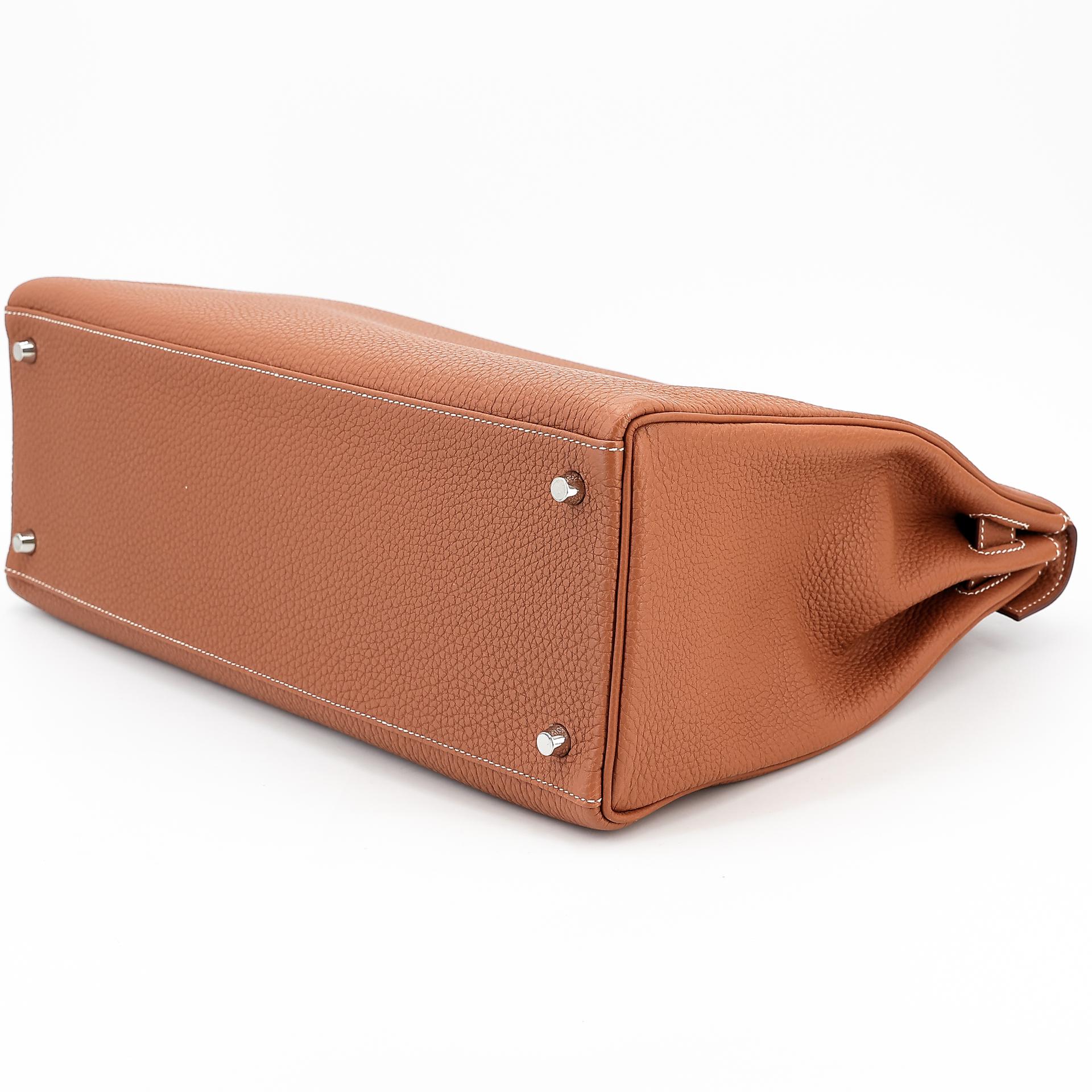 Excellent ( Rank SA ) HERMÈS Kelly 40 Gold (37) Togo Palladium hardware U (2022) - 6