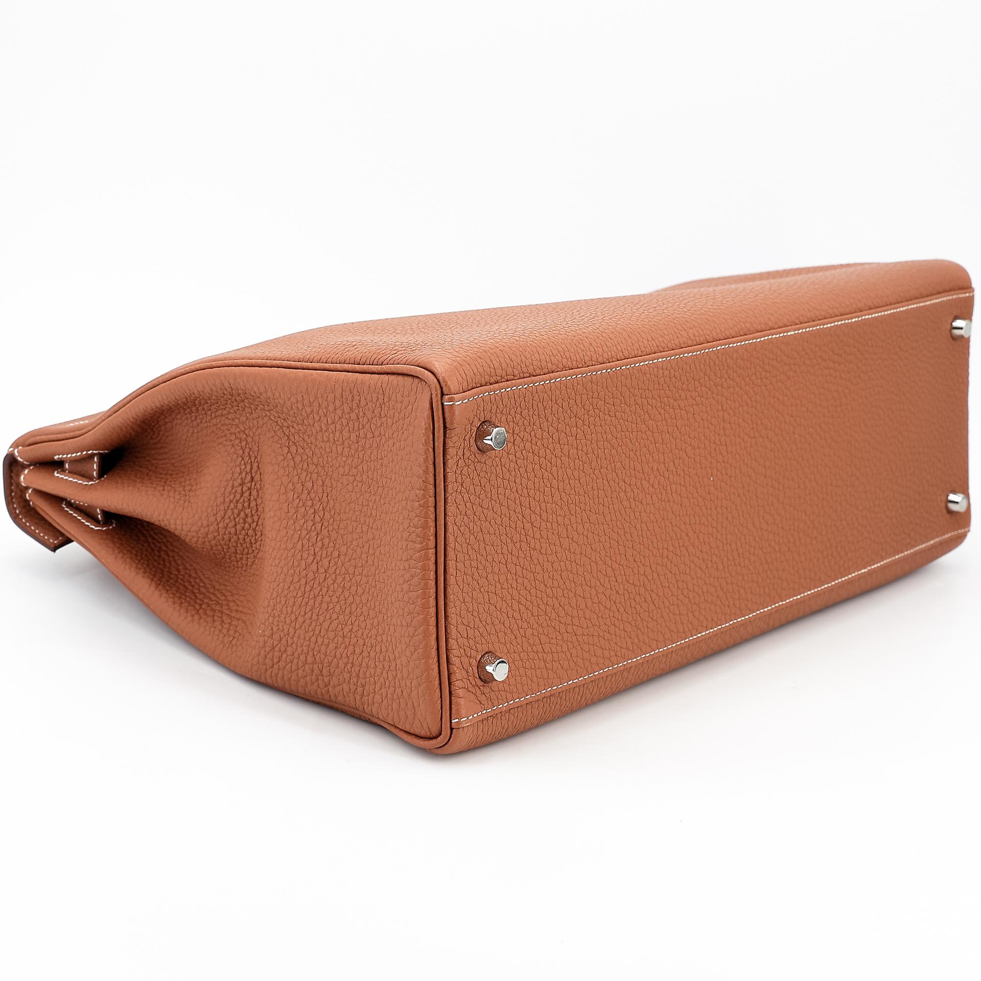 Excellent ( Rank SA ) HERMÈS Kelly 40 Gold (37) Togo Palladium hardware U (2022) - 7