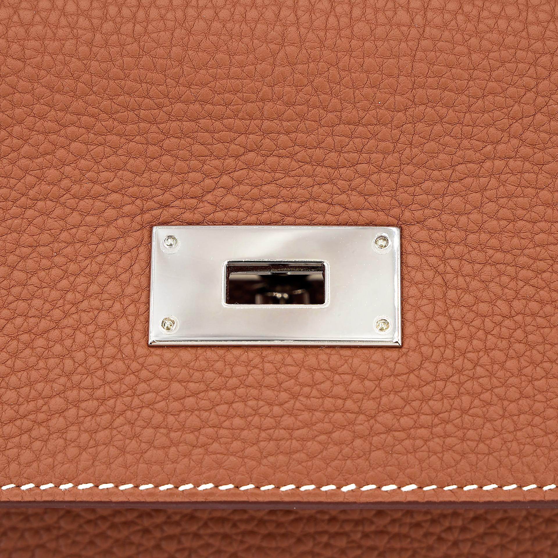 Excellent ( Rank SA ) HERMÈS Kelly 40 Gold (37) Togo Palladium hardware U (2022) - 17