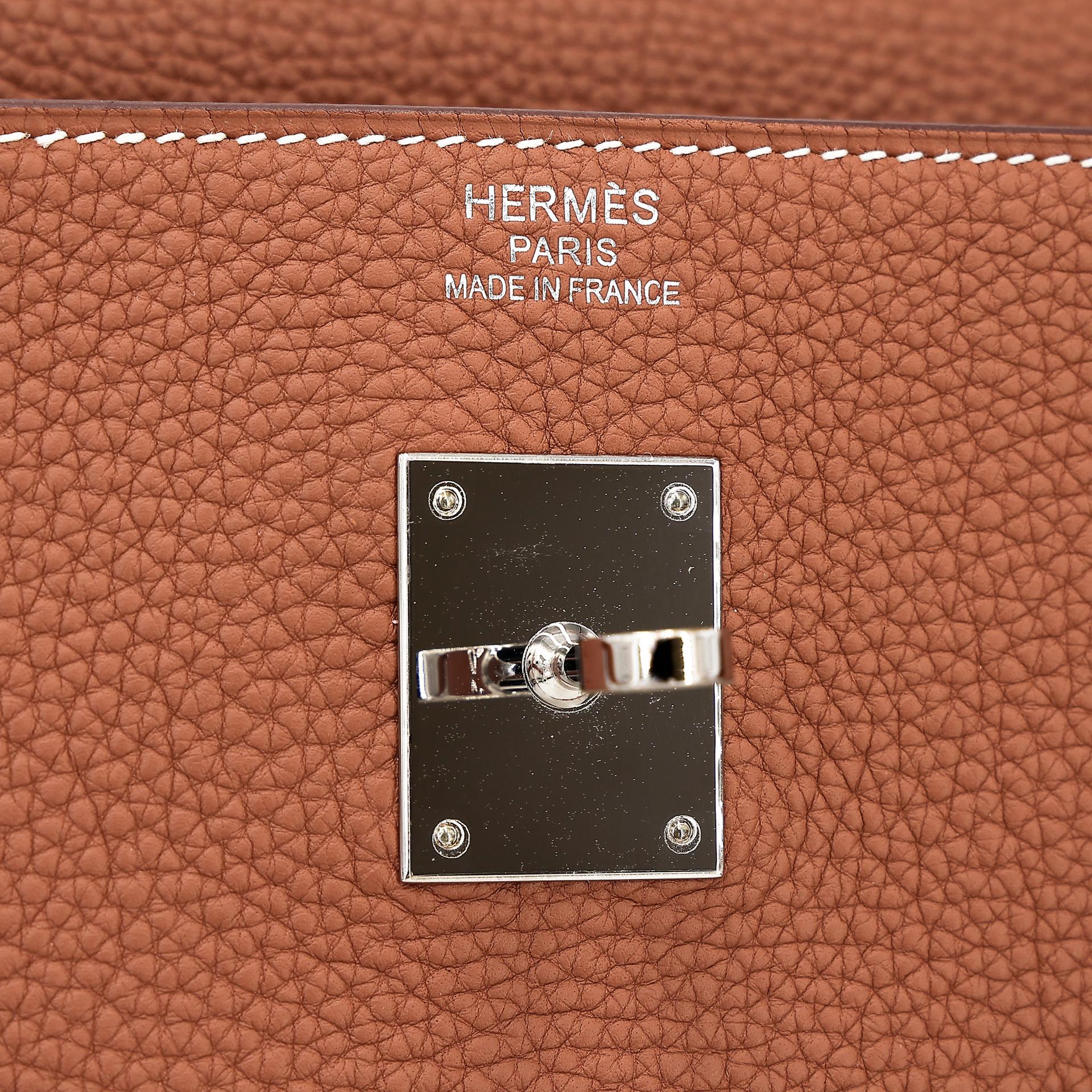 Excellent ( Rank SA ) HERMÈS Kelly 40 Gold (37) Togo Palladium hardware U (2022) - 19