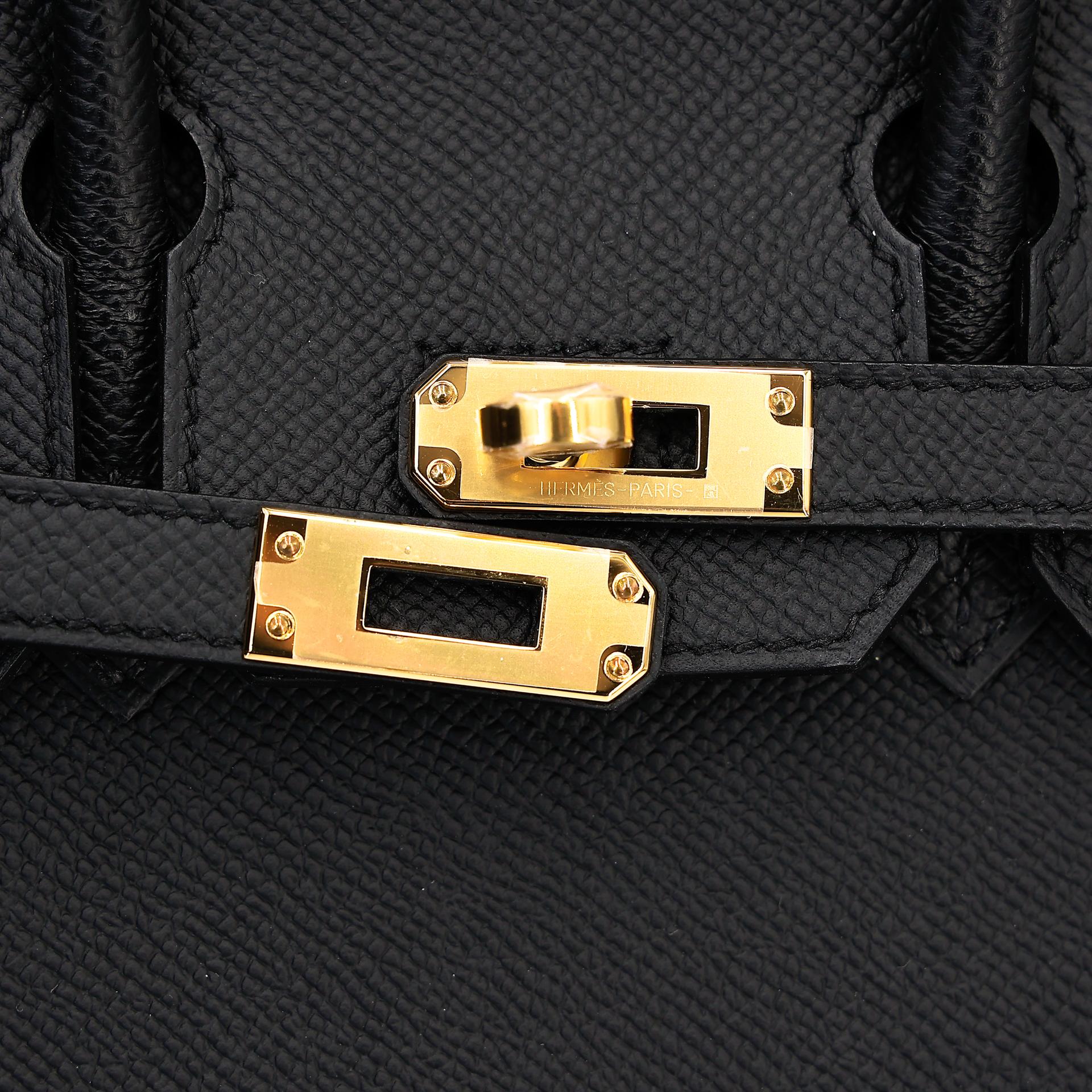 Brand New ( Rank N ) HERMÈS Birkin 25 Sellier Black (89) Epsom Gold hardware B (2023) - 8