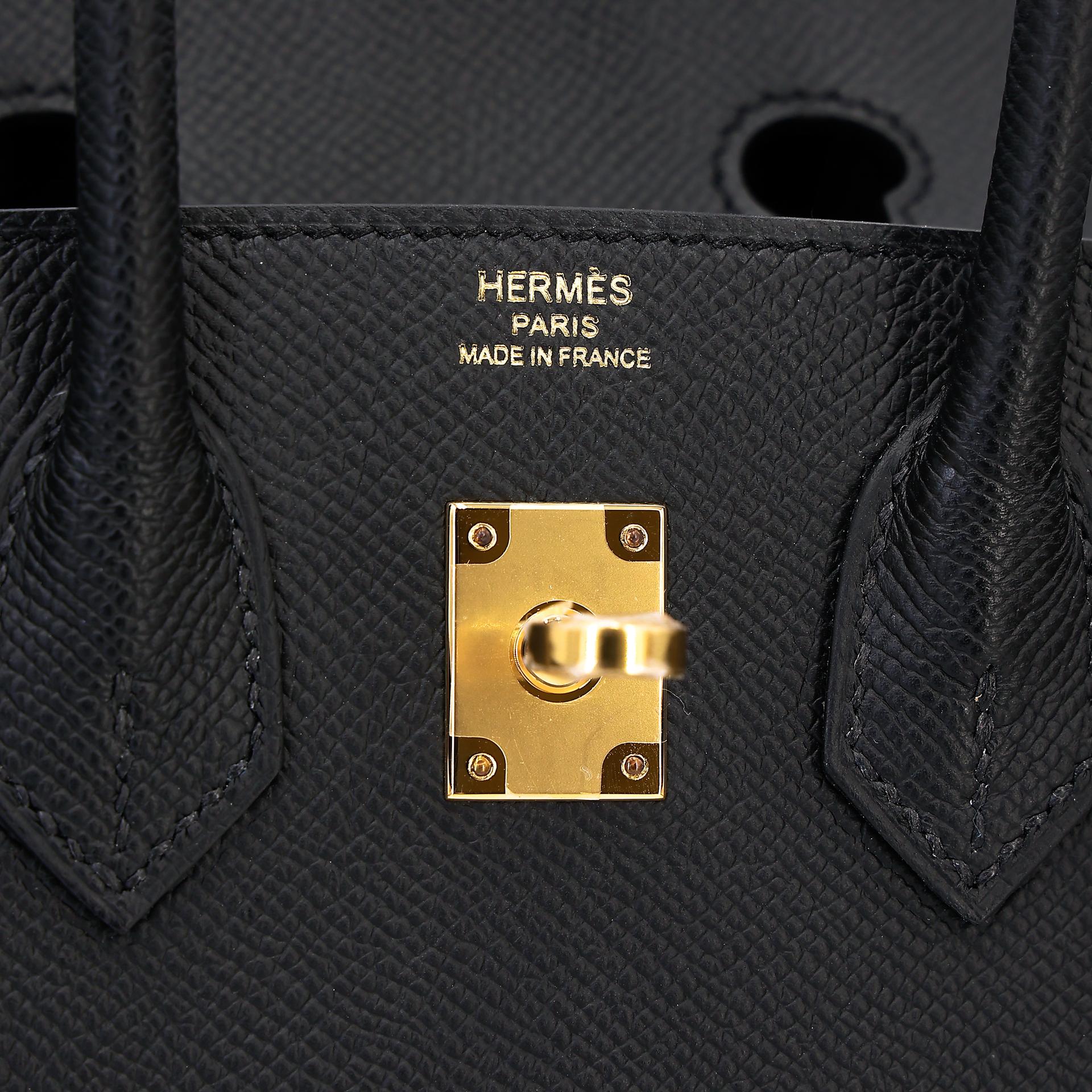 Brand New ( Rank N ) HERMÈS Birkin 25 Sellier Black (89) Epsom Gold hardware B (2023) - 9