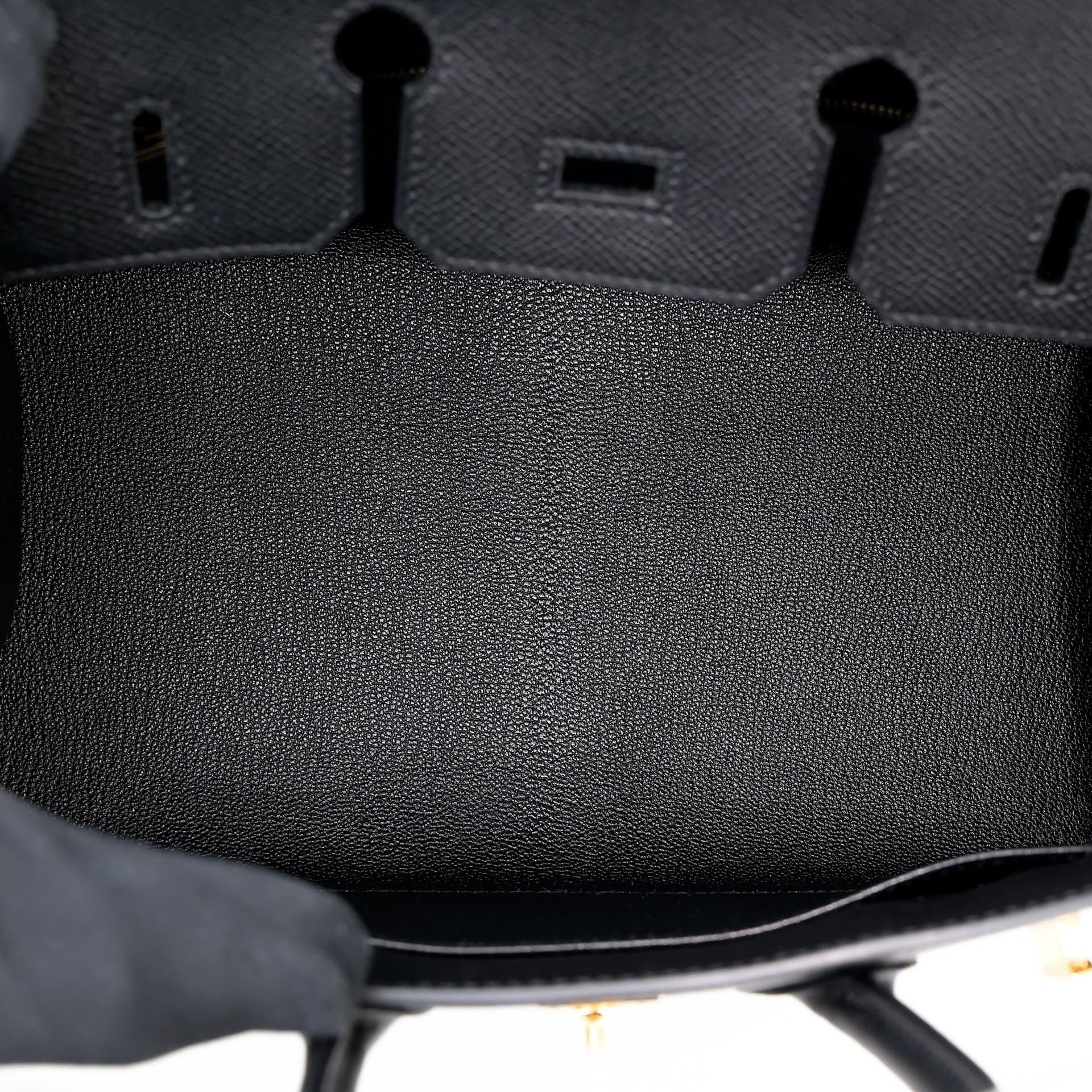 Brand New ( Rank N ) HERMÈS Birkin 25 Sellier Black (89) Epsom Gold hardware B (2023) - 10