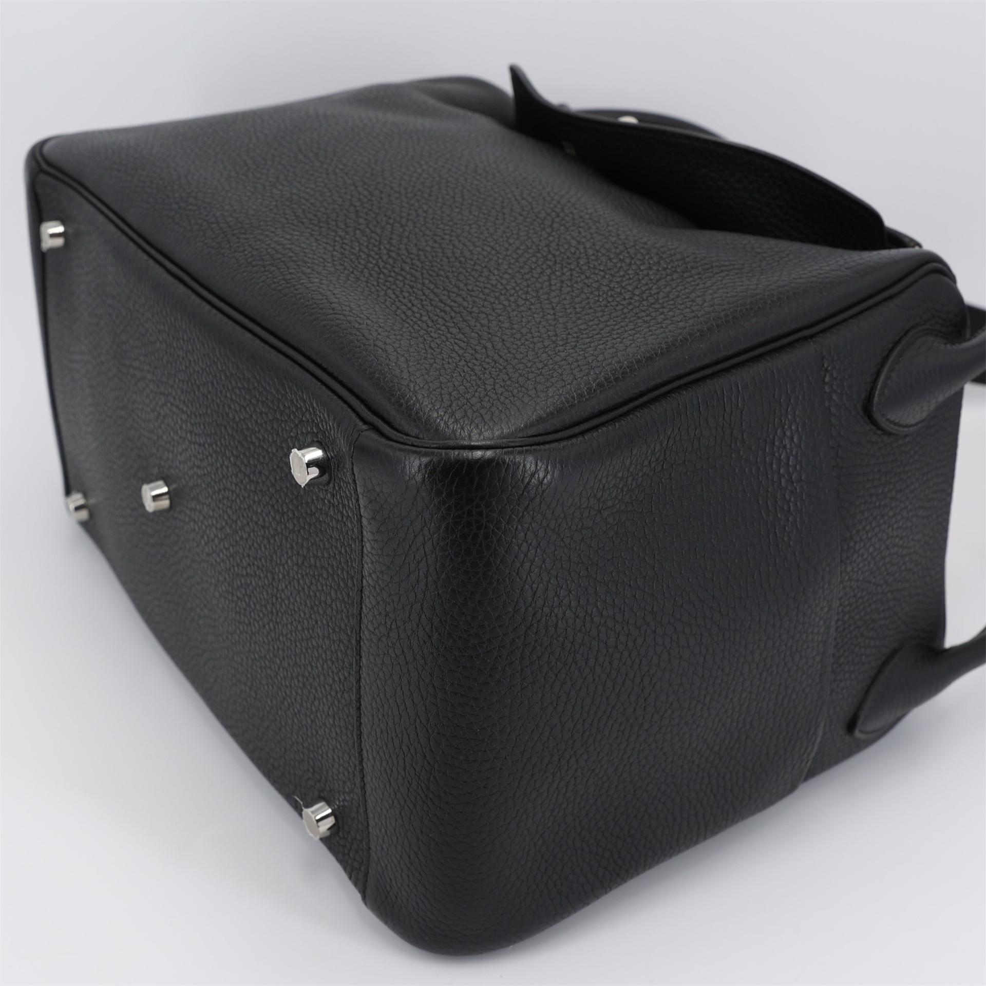 Excellent ( Rank SA ) HERMÈS Lindy 34 Black (89) Clemence Palladium hardware A (2017) - 5