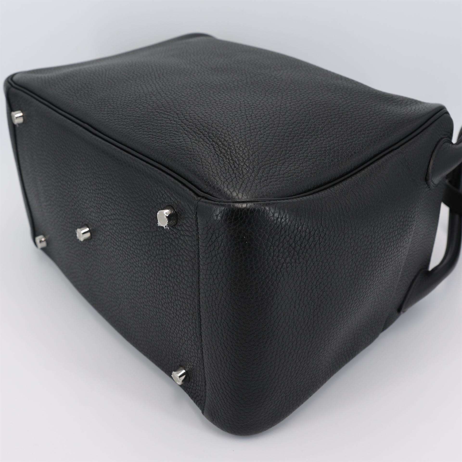Excellent ( Rank SA ) HERMÈS Lindy 34 Black (89) Clemence Palladium hardware A (2017) - 7