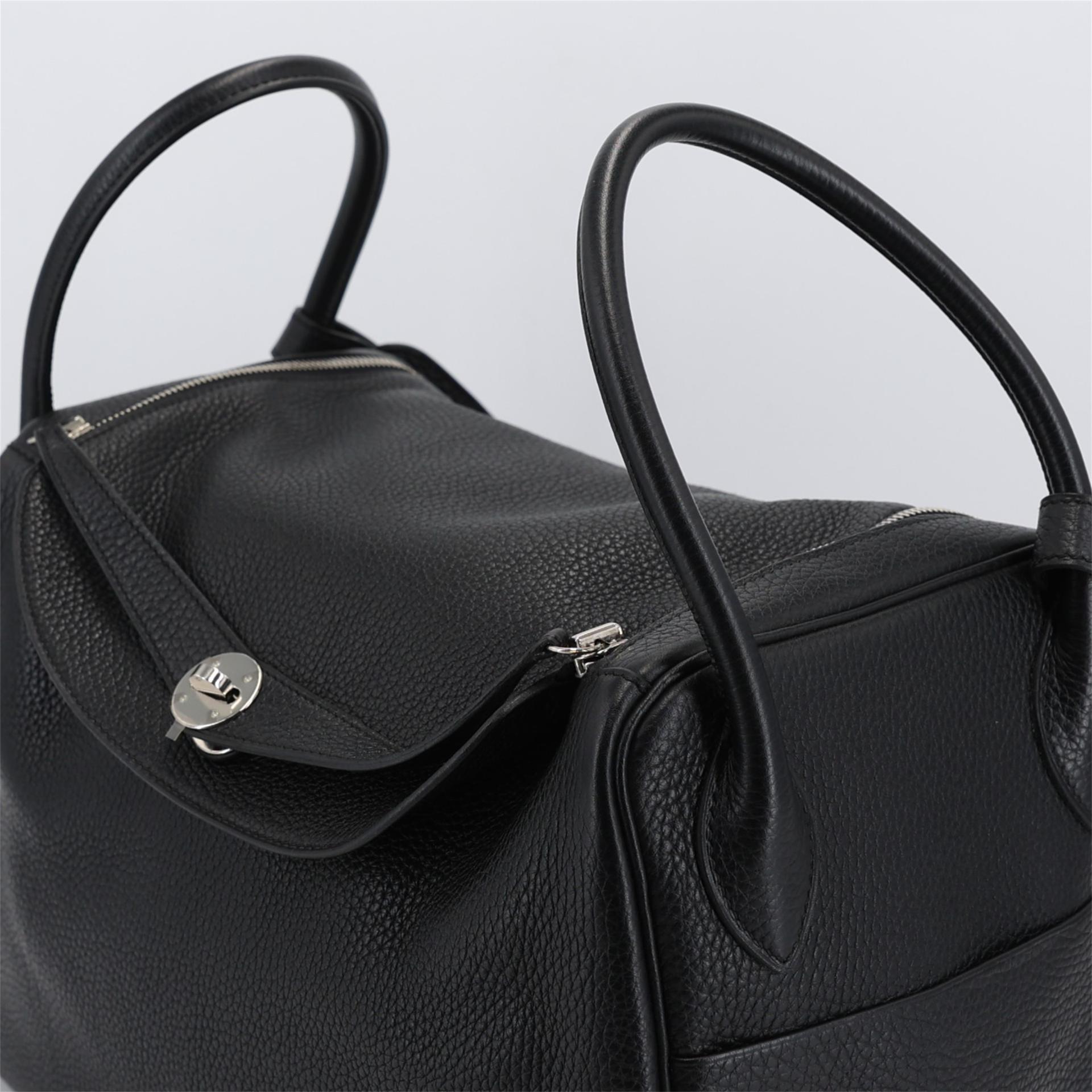 Excellent ( Rank SA ) HERMÈS Lindy 34 Black (89) Clemence Palladium hardware A (2017) - 8