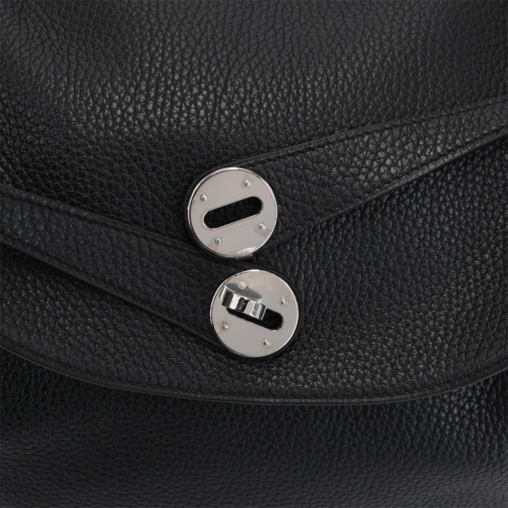 Excellent ( Rank SA ) HERMÈS Lindy 34 Black (89) Clemence Palladium hardware A (2017) - 9