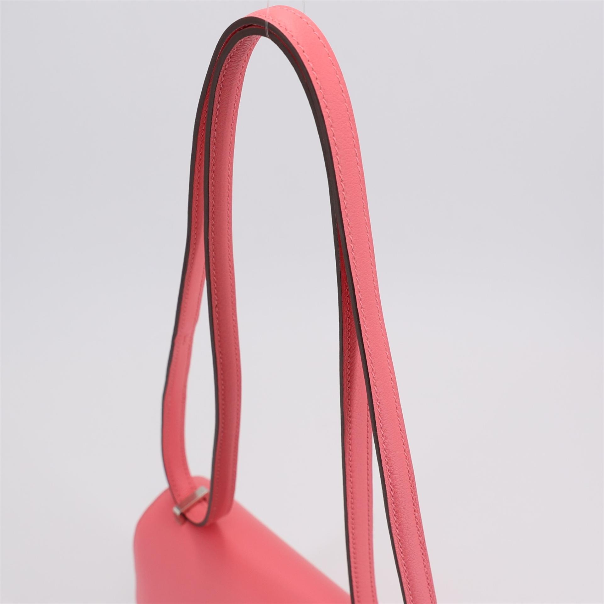 Unused ( Rank NS ) HERMÈS Constance Mini Verso  Rose Azalee (8W) Evercolor Palladium hardware U (2022) - 3