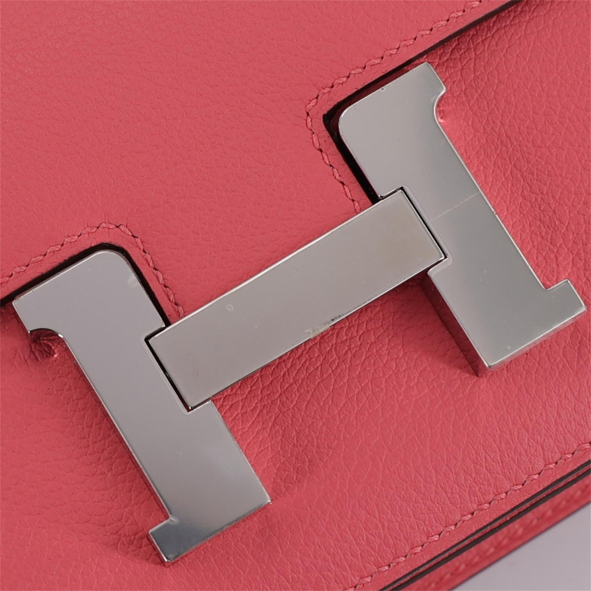 Unused ( Rank NS ) HERMÈS Constance Mini Verso  Rose Azalee (8W) Evercolor Palladium hardware U (2022) - 8
