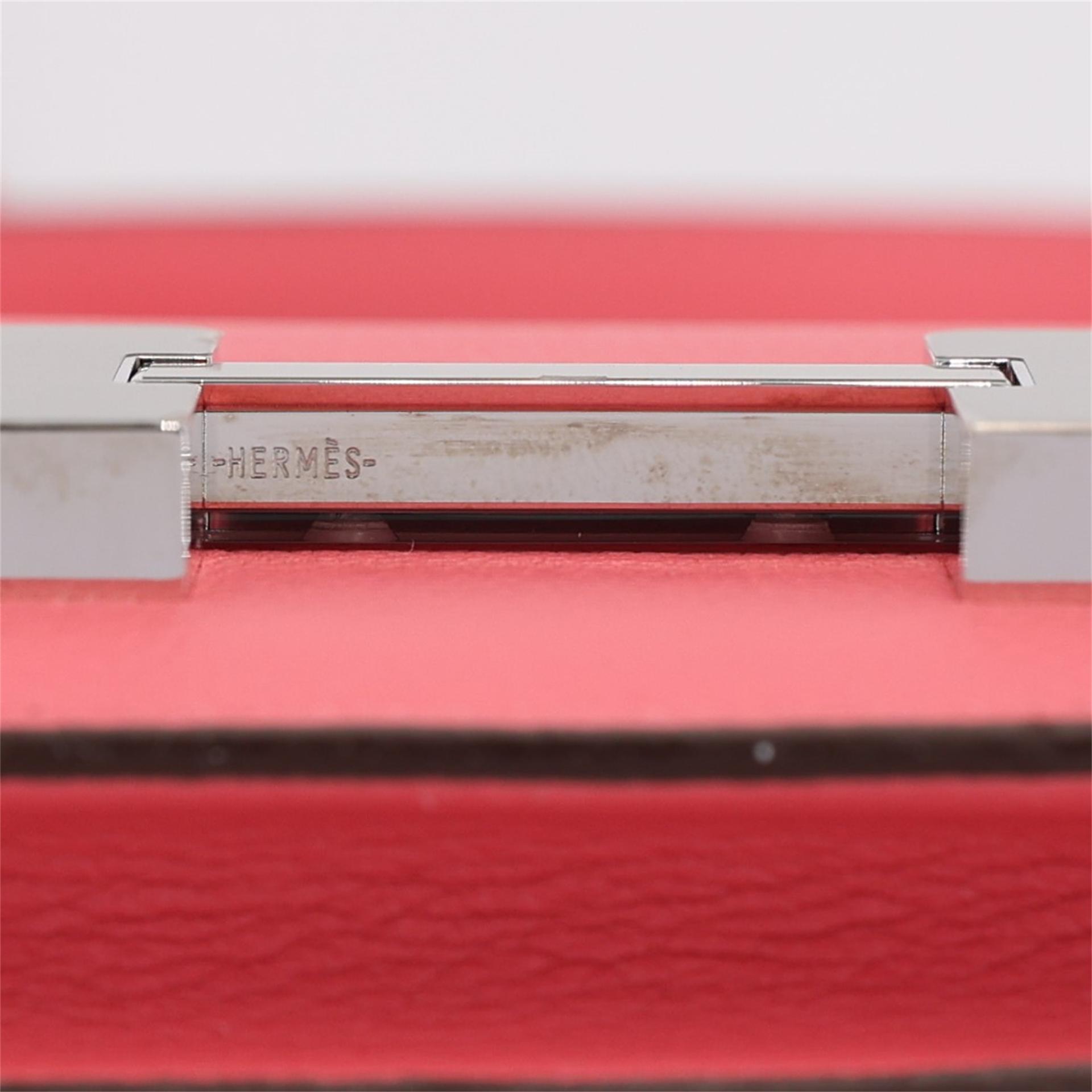 Unused ( Rank NS ) HERMÈS Constance Mini Verso  Rose Azalee (8W) Evercolor Palladium hardware U (2022) - 9