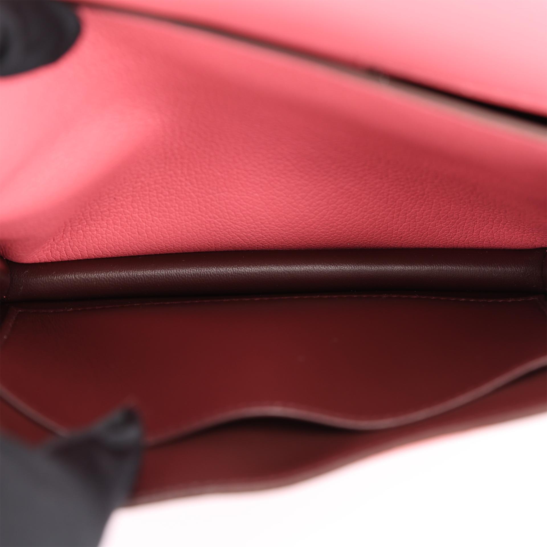 Unused ( Rank NS ) HERMÈS Constance Mini Verso  Rose Azalee (8W) Evercolor Palladium hardware U (2022) - 15