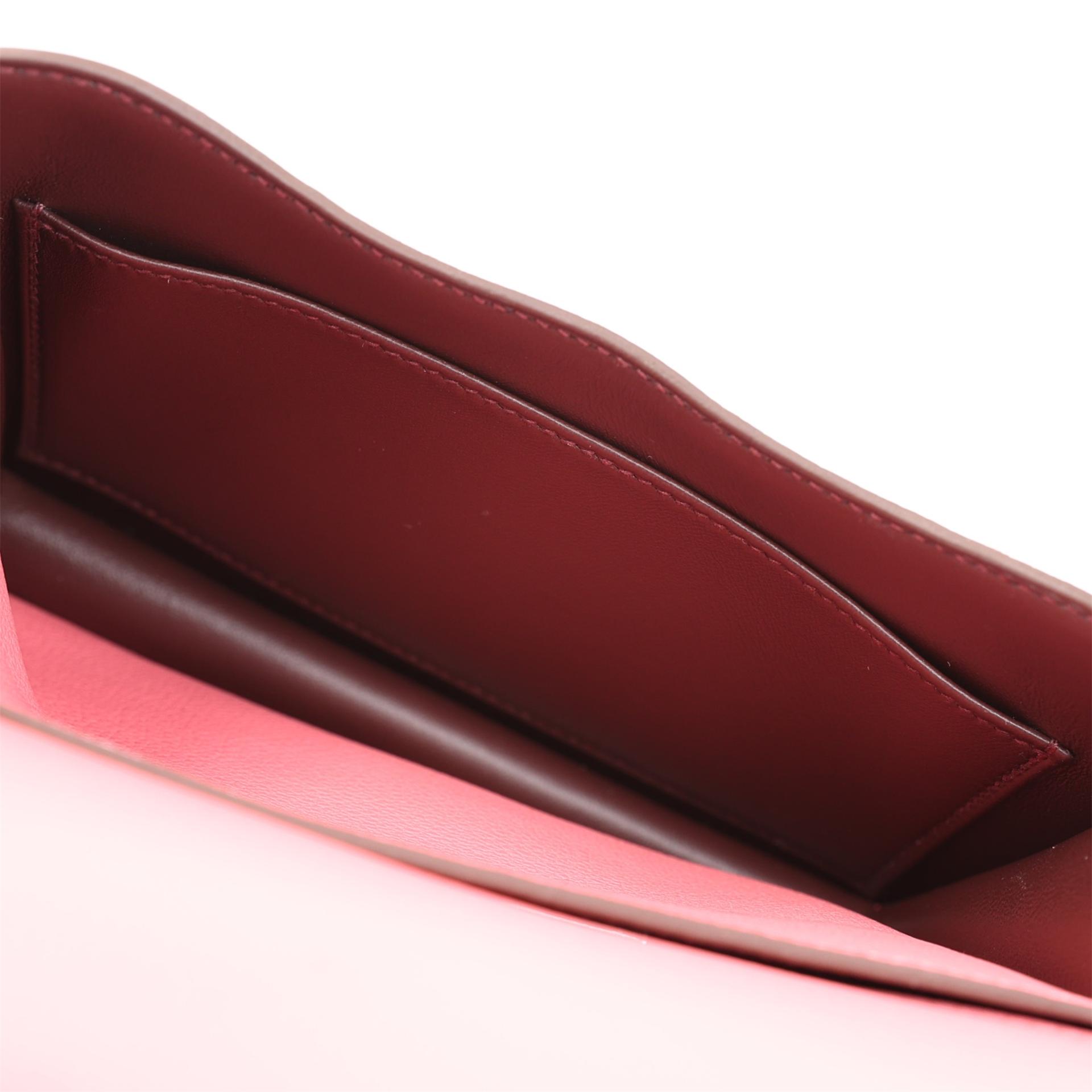 Unused ( Rank NS ) HERMÈS Constance Mini Verso  Rose Azalee (8W) Evercolor Palladium hardware U (2022) - 16
