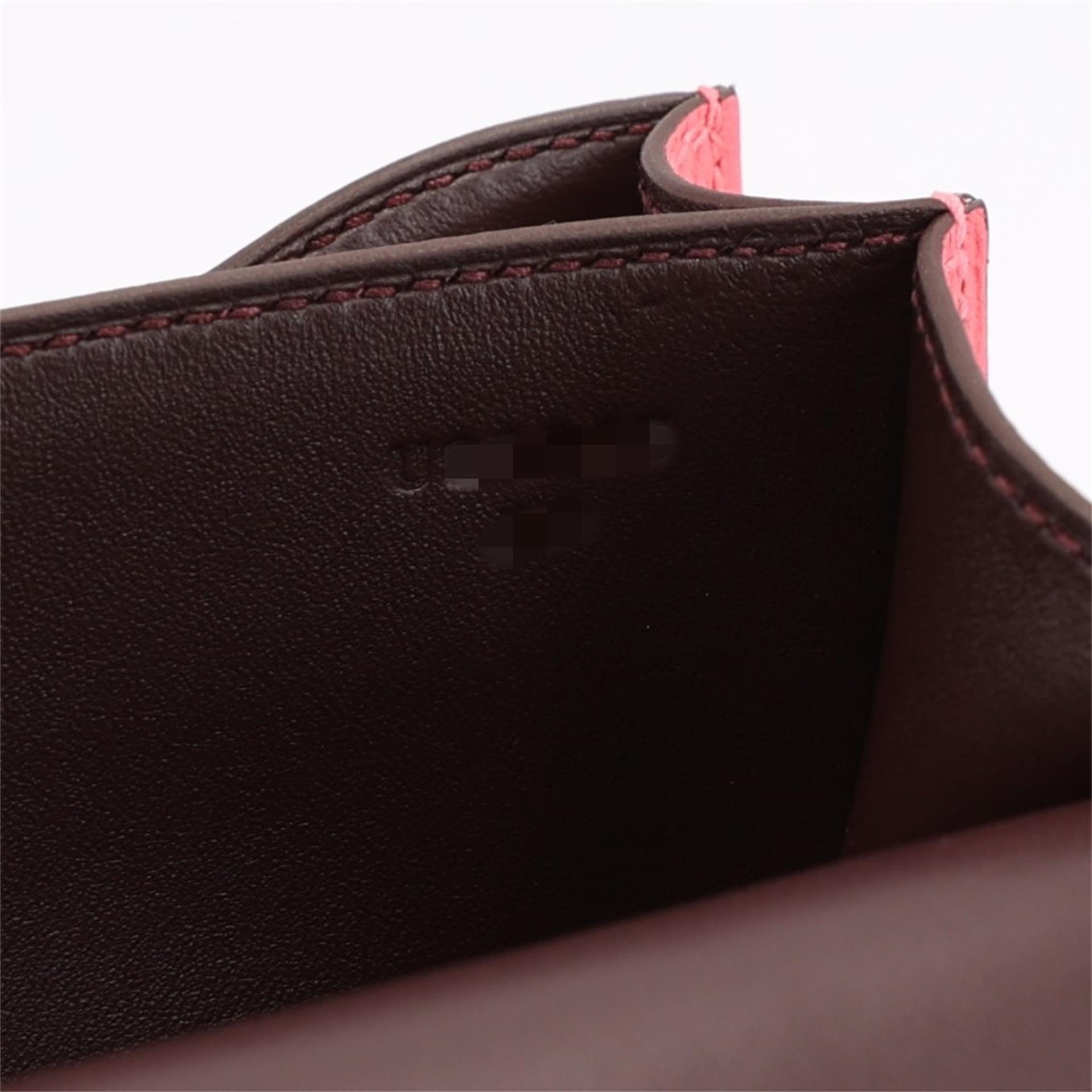 Unused ( Rank NS ) HERMÈS Constance Mini Verso  Rose Azalee (8W) Evercolor Palladium hardware U (2022) - 17
