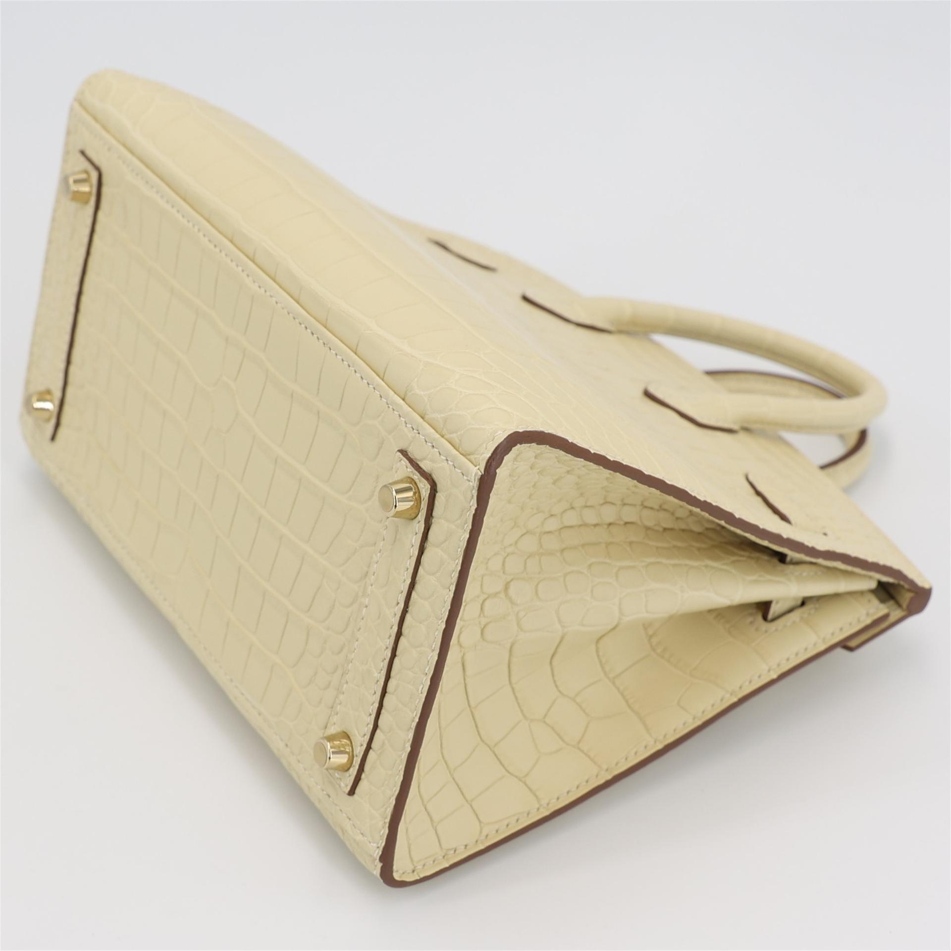 Brand New ( Rank N ) HERMÈS Birkin 20 Vanille (Y1) Alligator Gold hardware W (2024) - 7