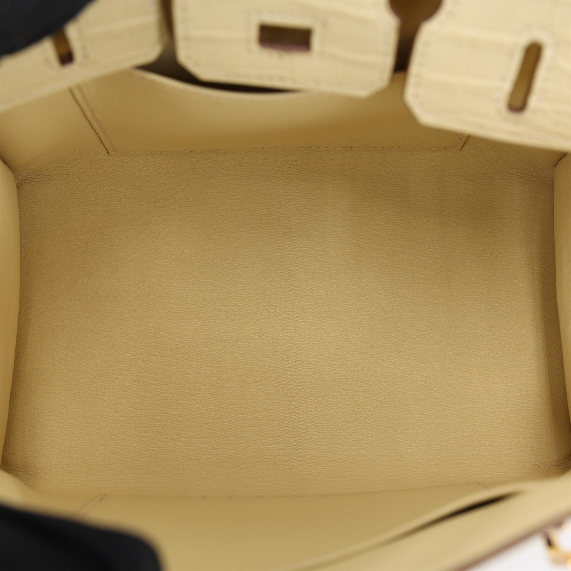 Brand New ( Rank N ) HERMÈS Birkin 20 Vanille (Y1) Alligator Gold hardware W (2024) - 10