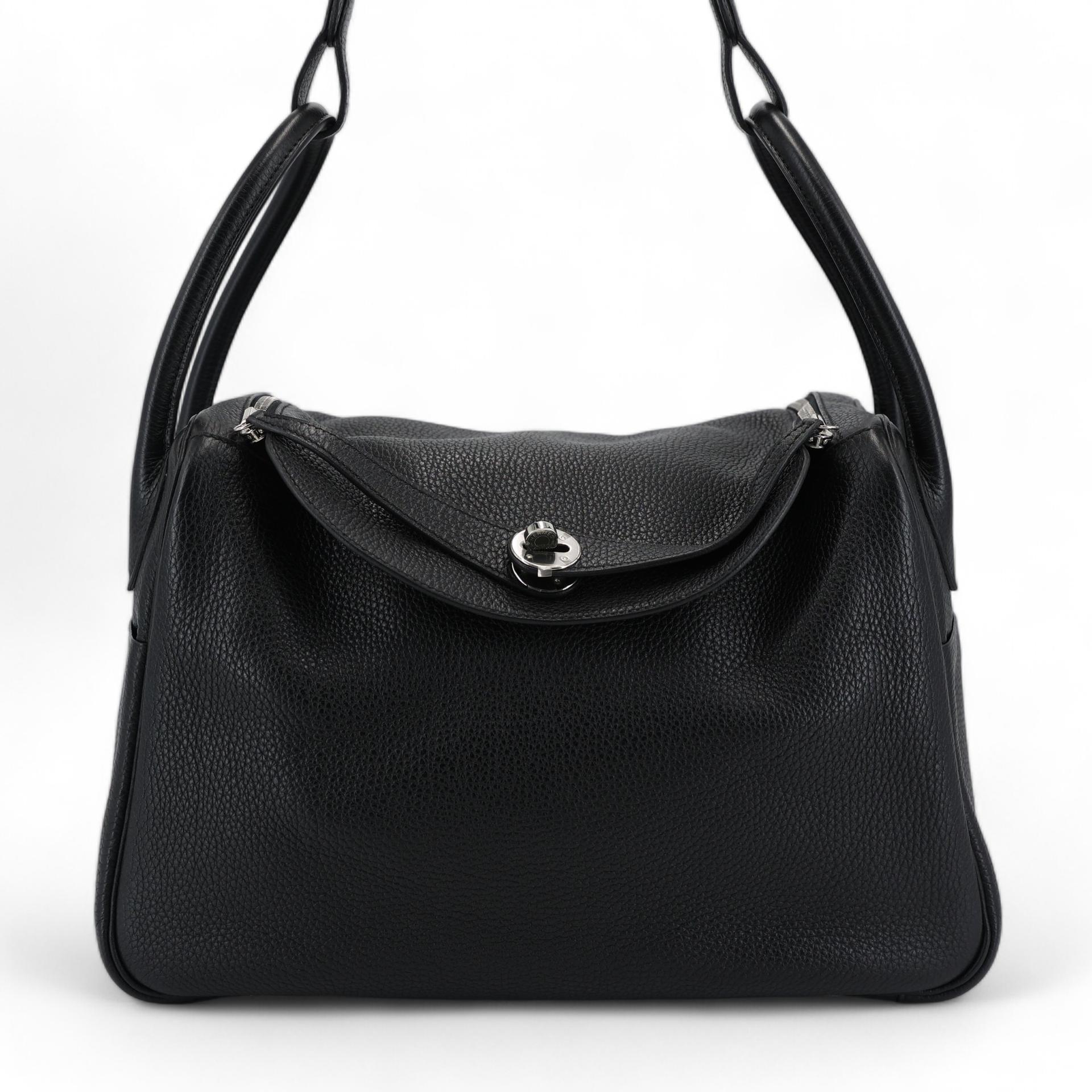 Excellent ( Rank SA ) HERMÈS Lindy 34 Black (89) Clemence Palladium hardware A (2017) - 1