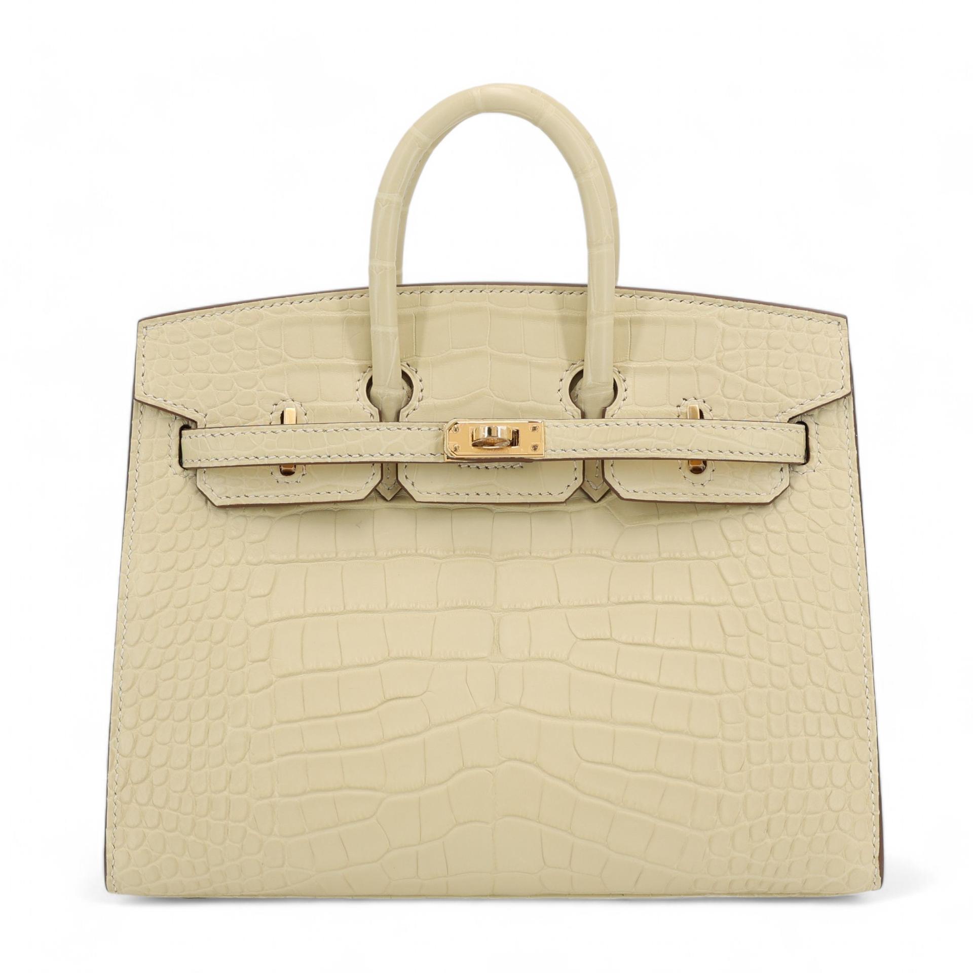 Brand New ( Rank N ) HERMÈS Birkin 20 Vanille (Y1) Alligator Gold hardware W (2024) - 1