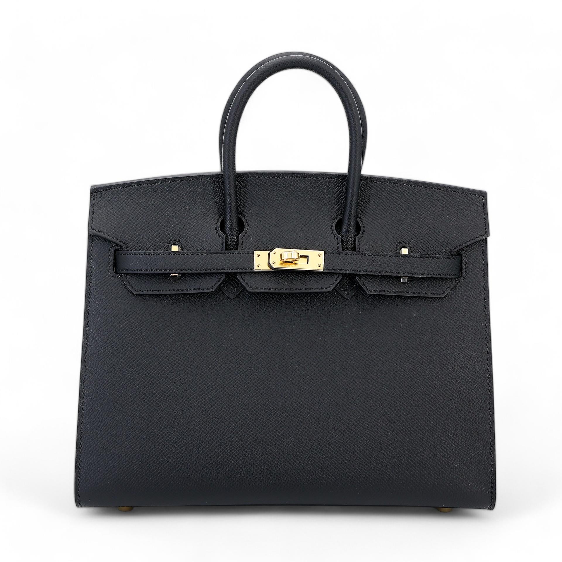 Brand New ( Rank N ) HERMÈS Birkin 25 Sellier Black (89) Epsom Gold hardware B (2023) - 1